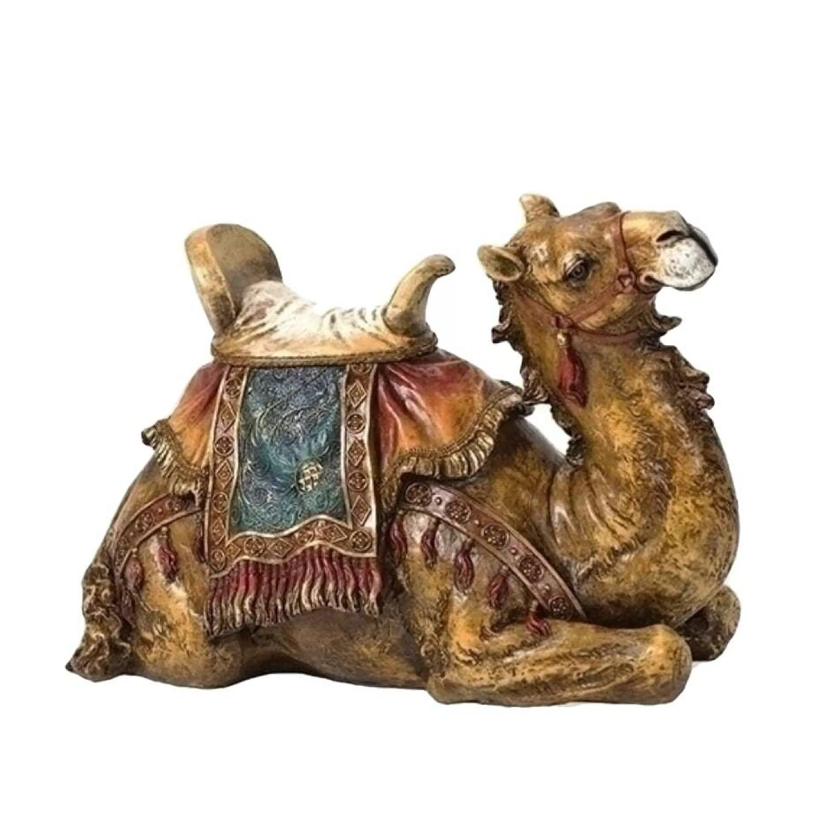 Cheap Roman Nativity Seated Camel With Saddle - 36Cm