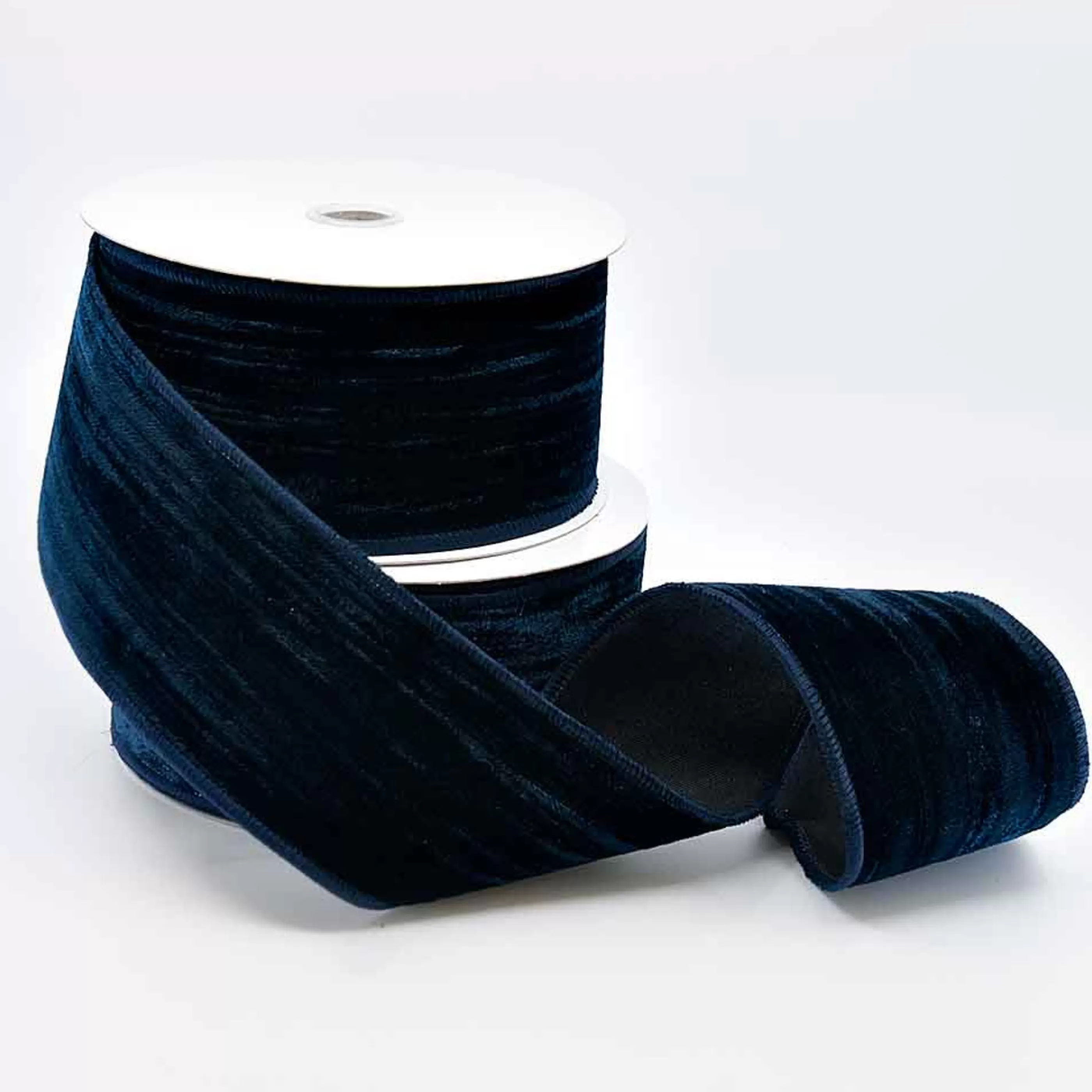 Clearance * Navy Blue Crinkle Velvet Ribbon - 10M