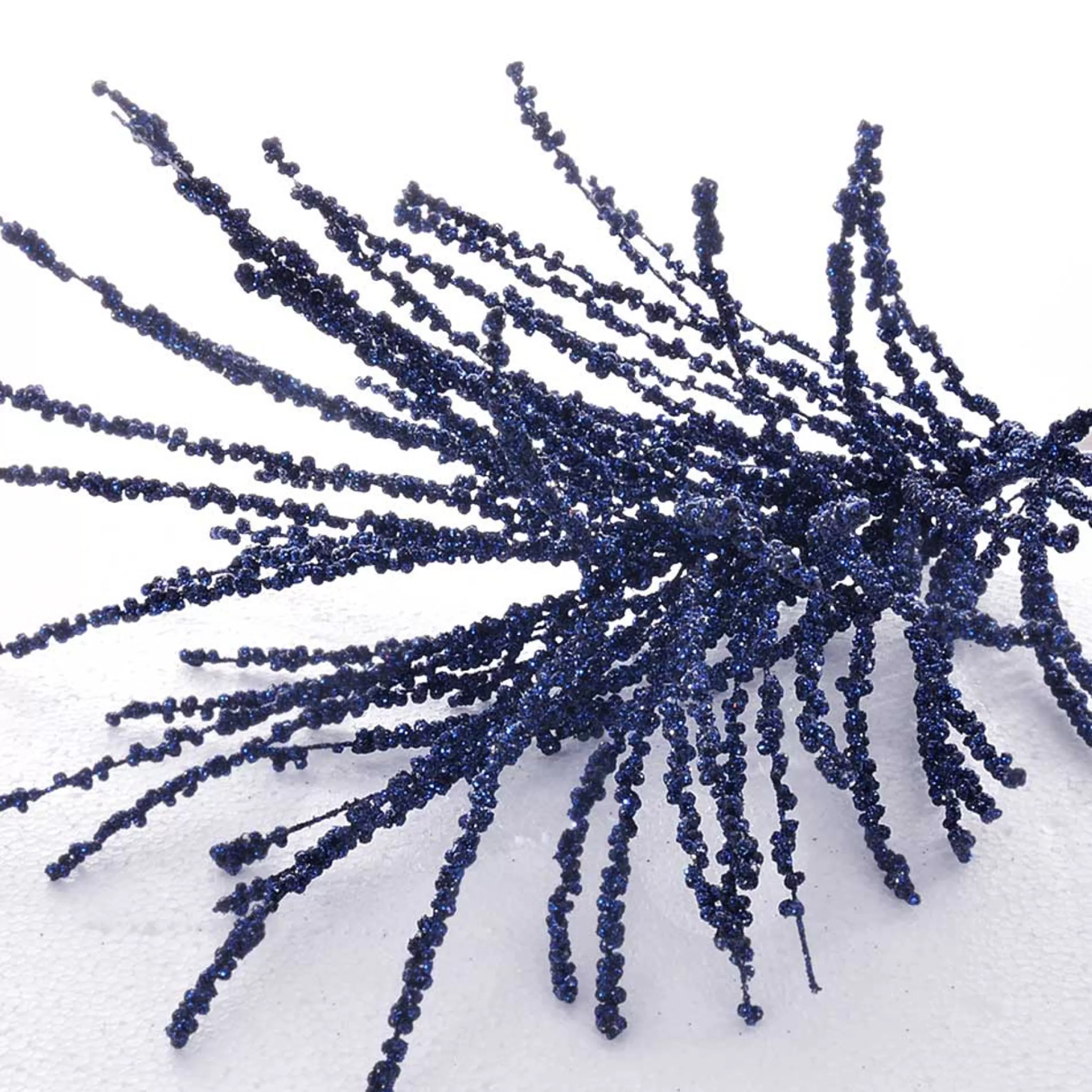 * Festive Sprays | Navy Blue Glitter Bead Spray - 60Cm