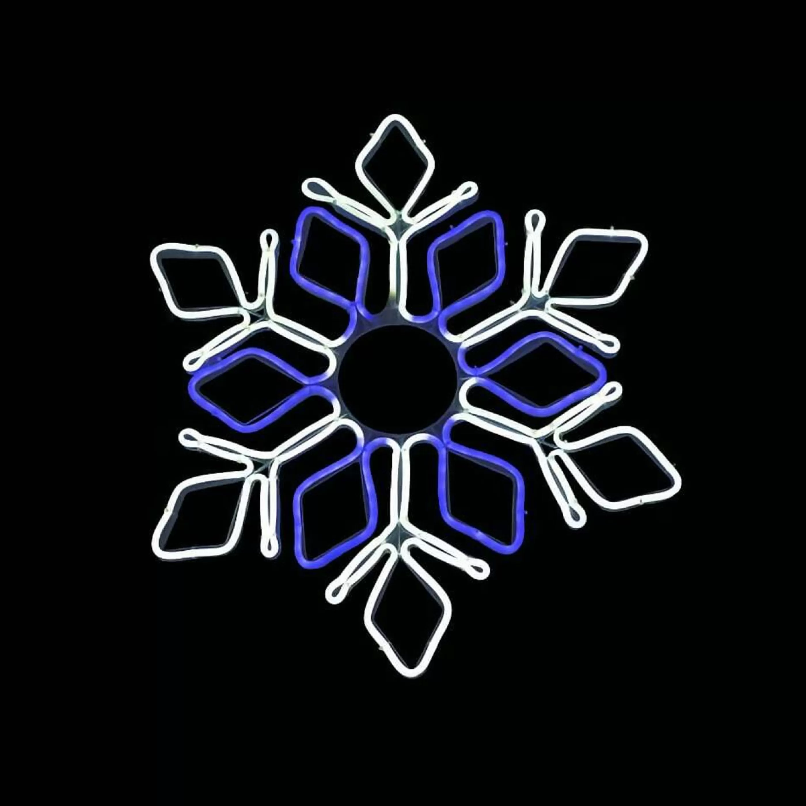 Best Sale * Neon Flex Light Snowflake Blue And White - 60Cm