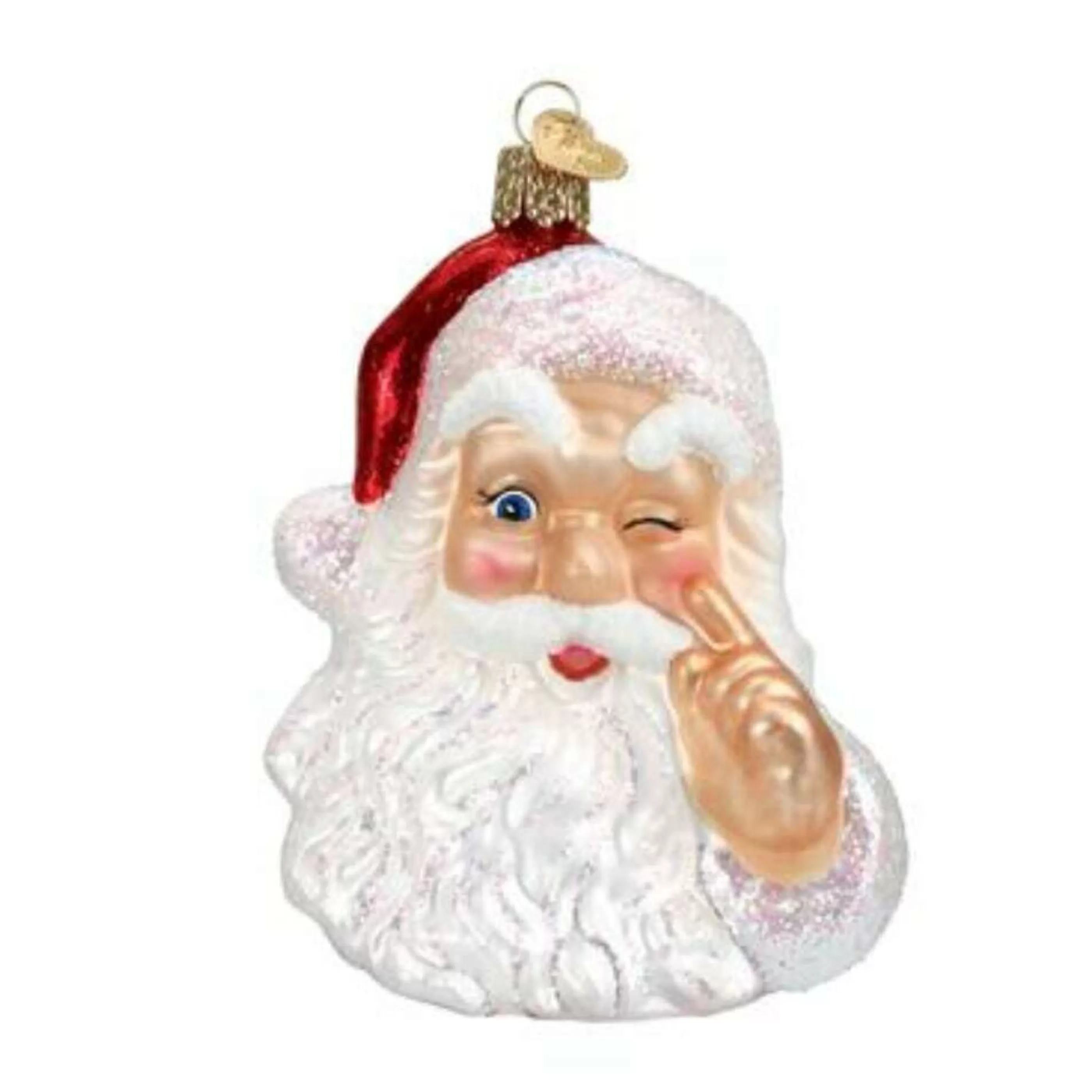 Old World Christmas Glass Hanging Christmas Ornaments | Night Before Christmas Santa Glass Ornament - 10Cm