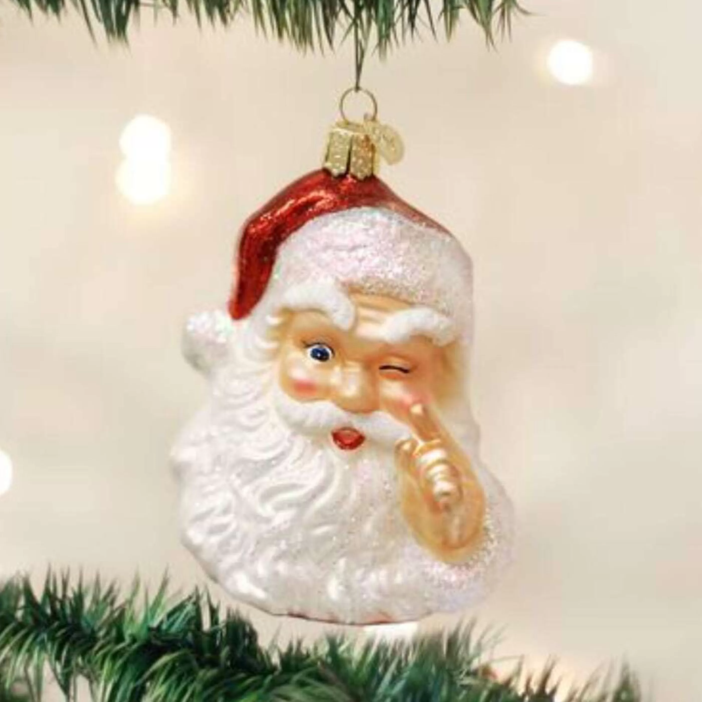 Old World Christmas Glass Hanging Christmas Ornaments | Night Before Christmas Santa Glass Ornament - 10Cm