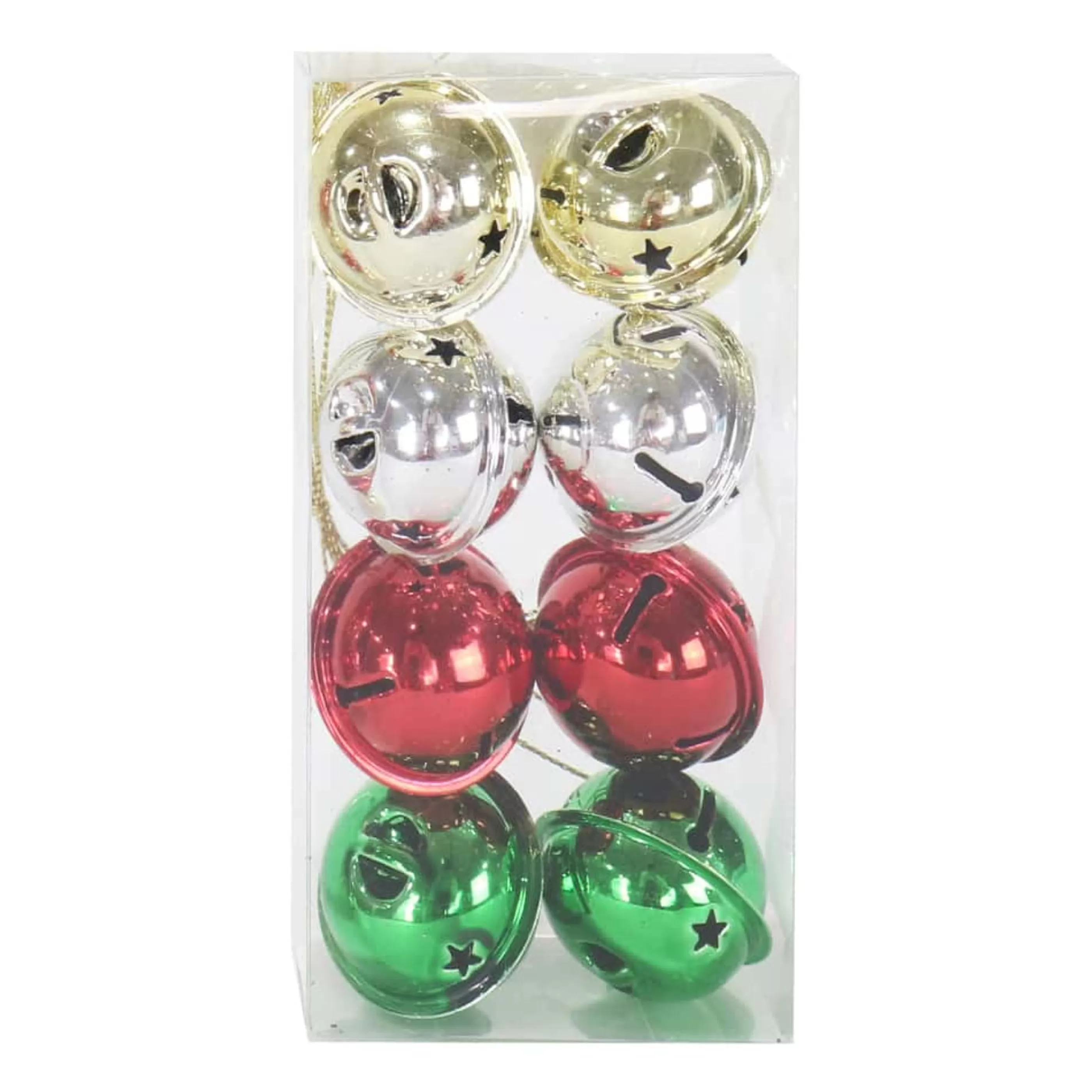 * Hanging Christmas Ornaments | Nutbells Shiny Mix Pack Of 8 (4 Styles) - 4Cm