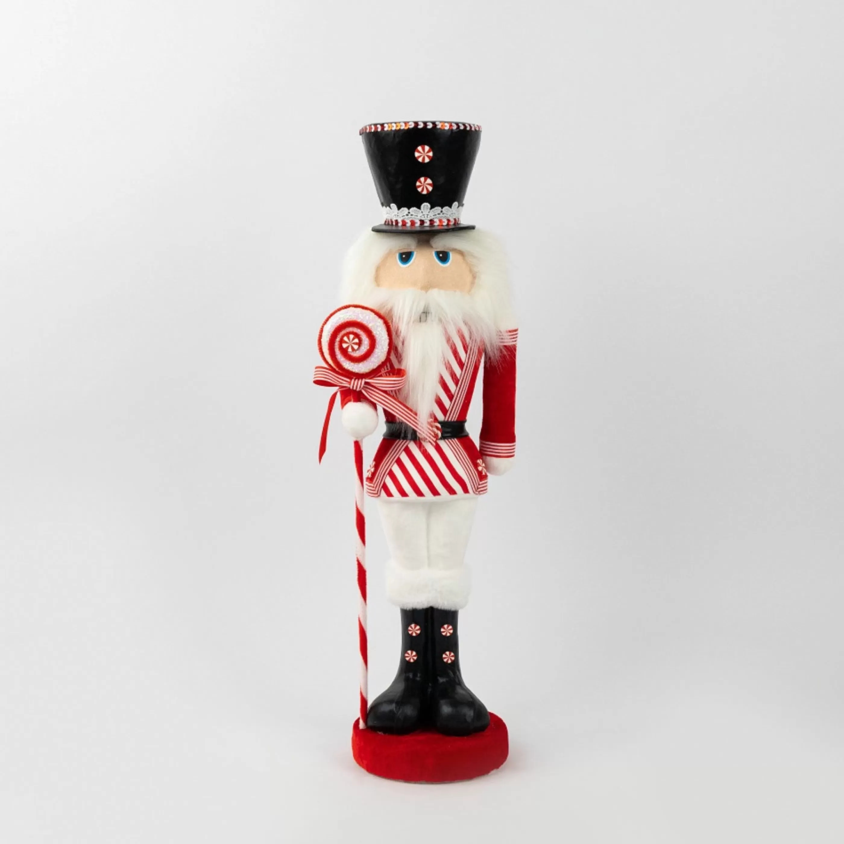 * Table Top Decorations | Nutcracker Holds Red White Lollipop - 61Cm