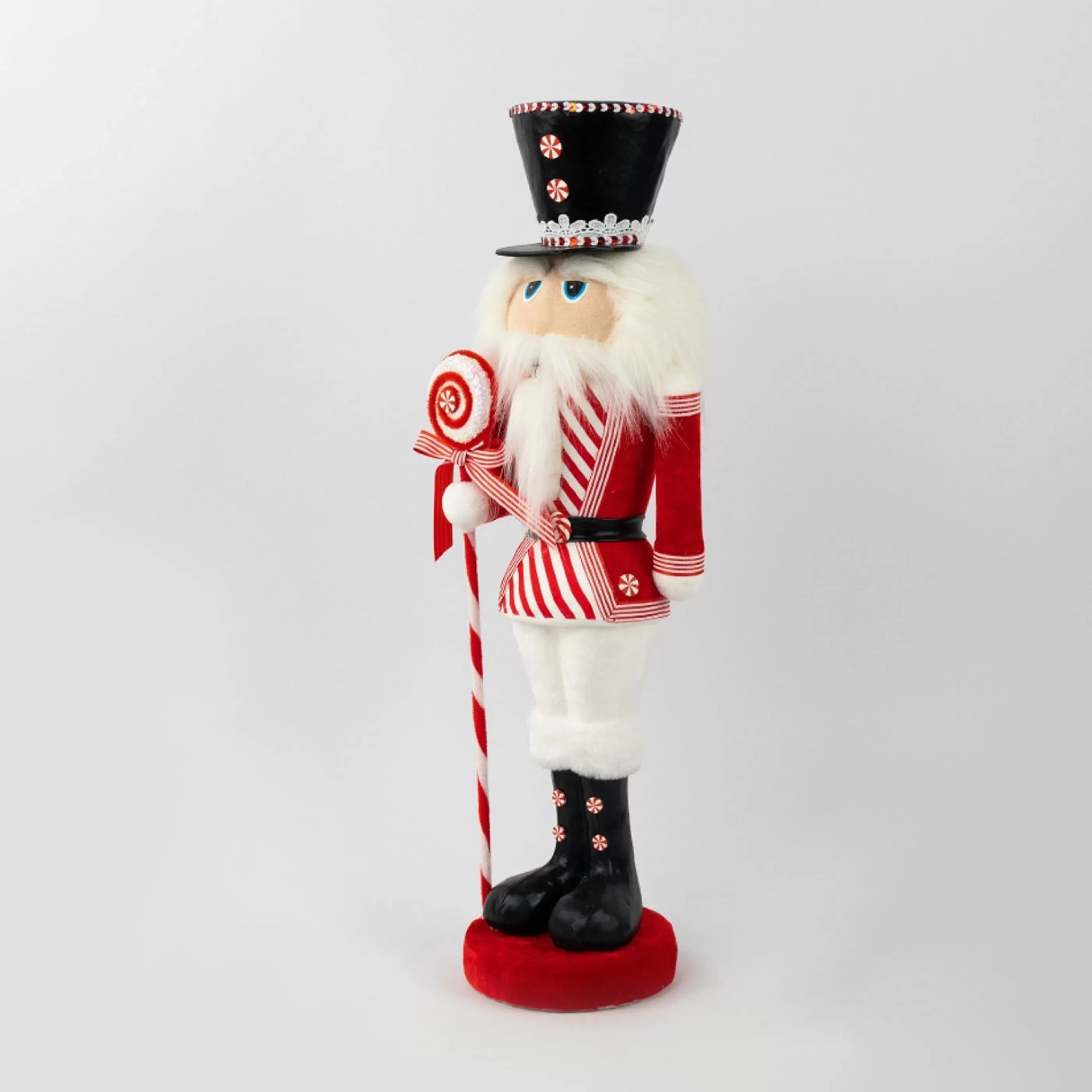 * Table Top Decorations | Nutcracker Holds Red White Lollipop - 61Cm