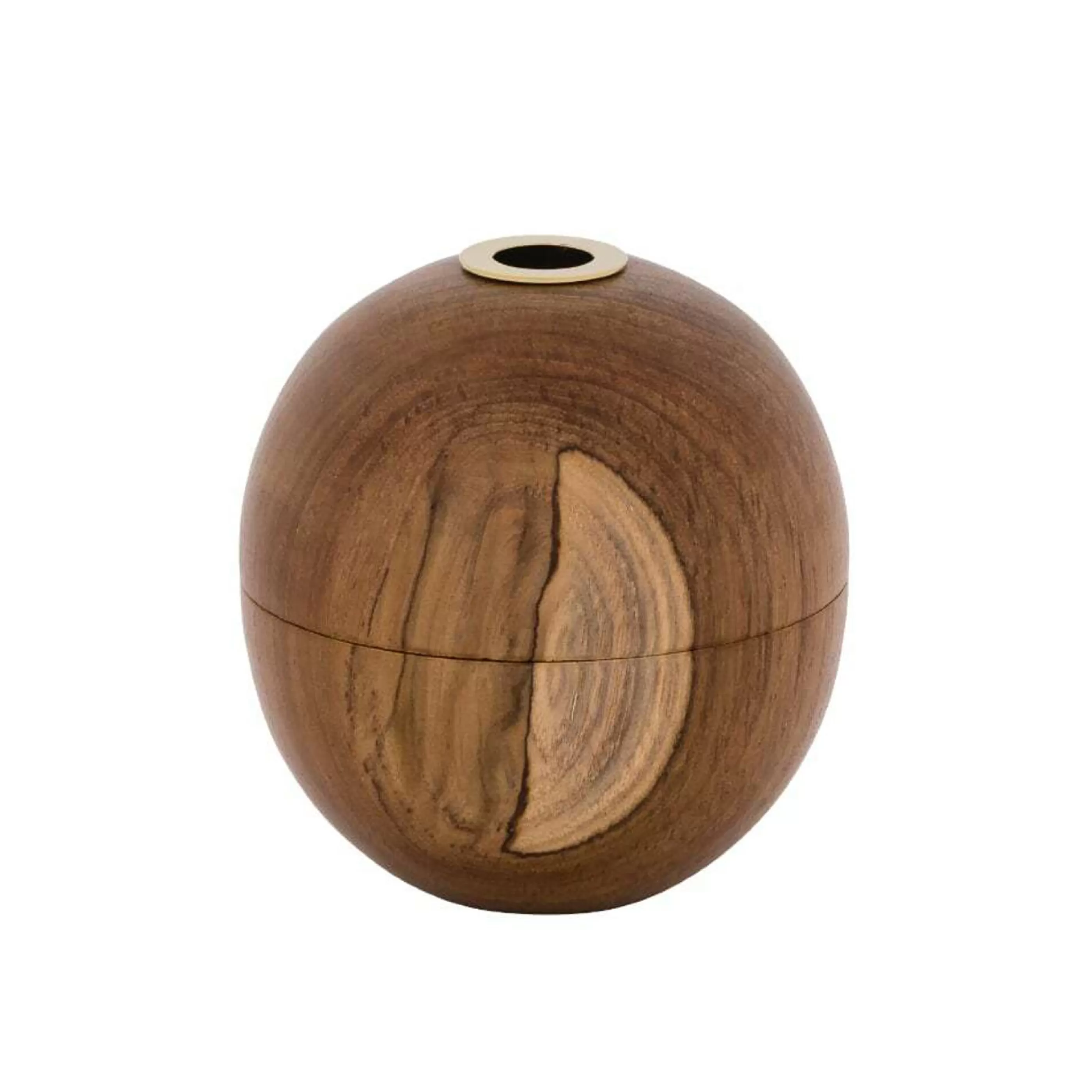 * Table Top Decorations | Only Orb Teak And Brass Diffuser Vessel