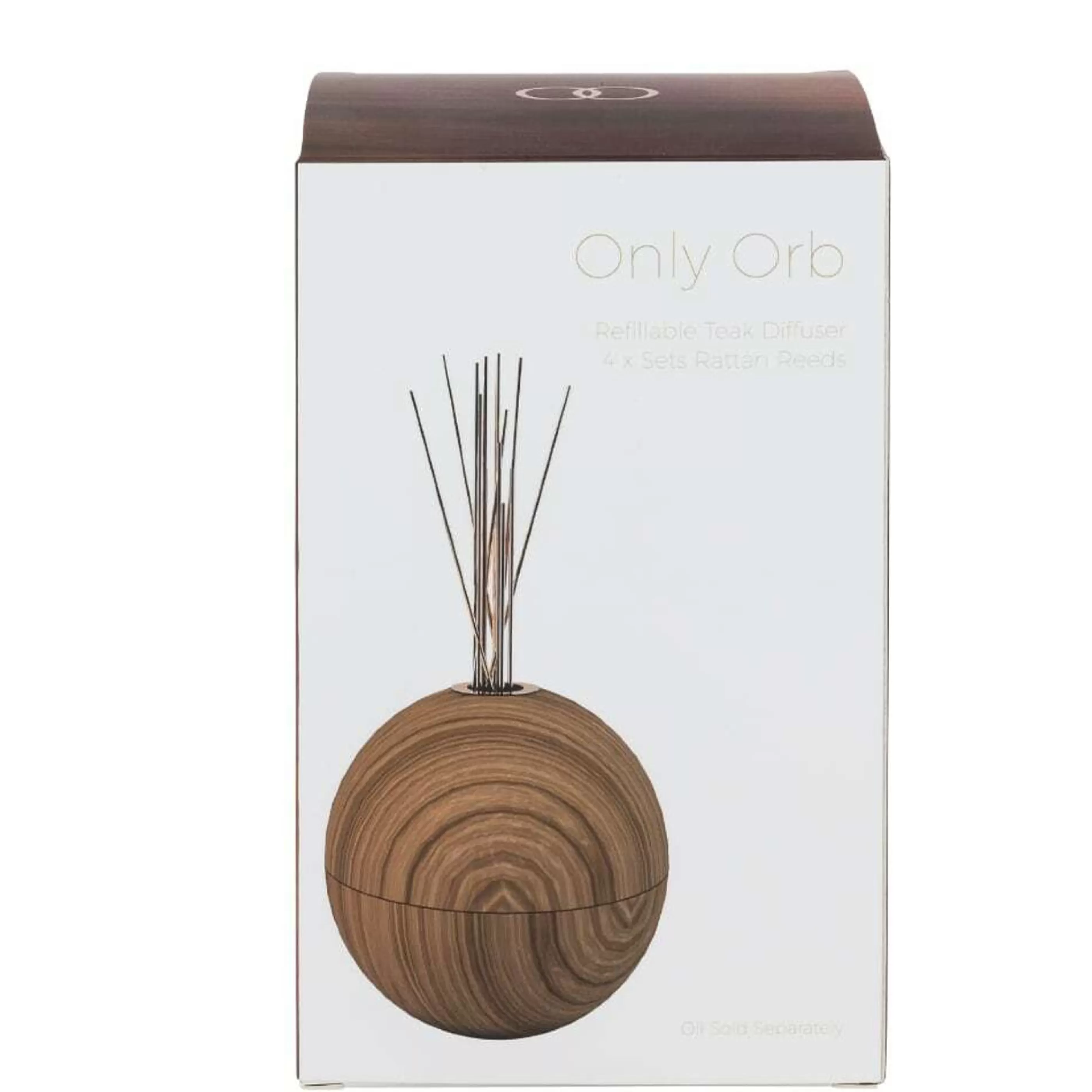 * Table Top Decorations | Only Orb Teak And Brass Diffuser Vessel