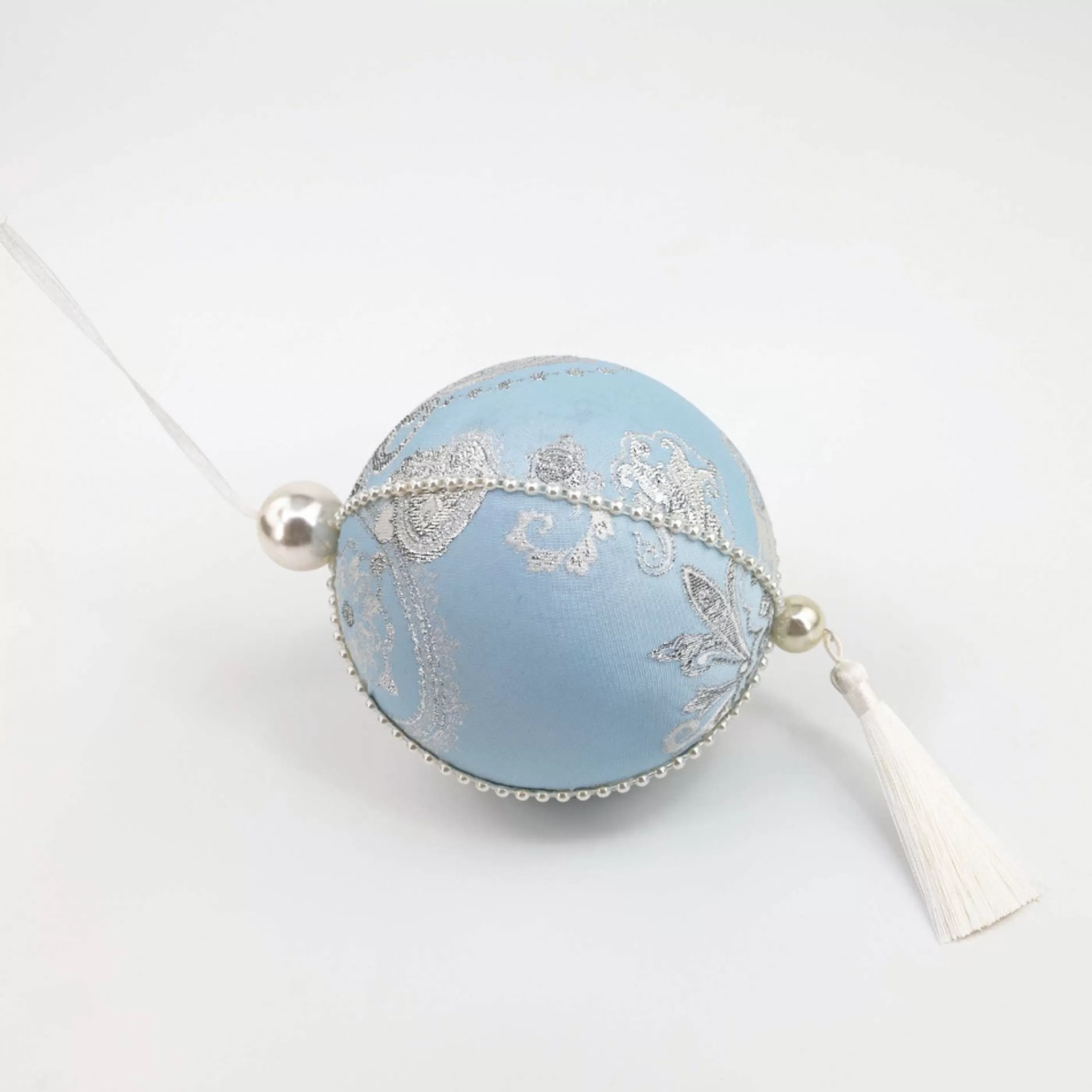 * Hanging Christmas Ornaments | Pale Blue Hanging Ball - 24.5Cm