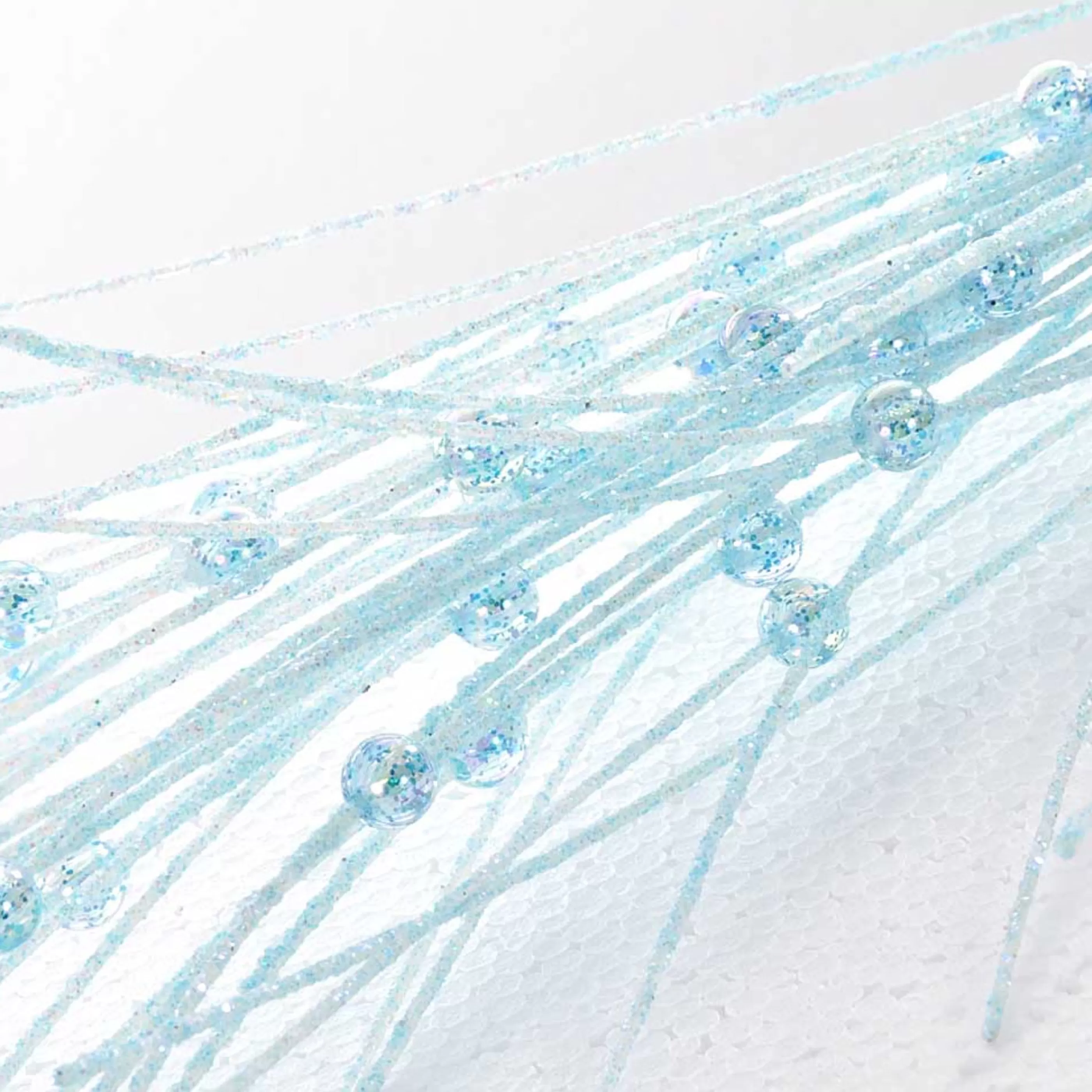 * Festive Sprays | Pale Blue Spray With Blue Beads - 70Cm