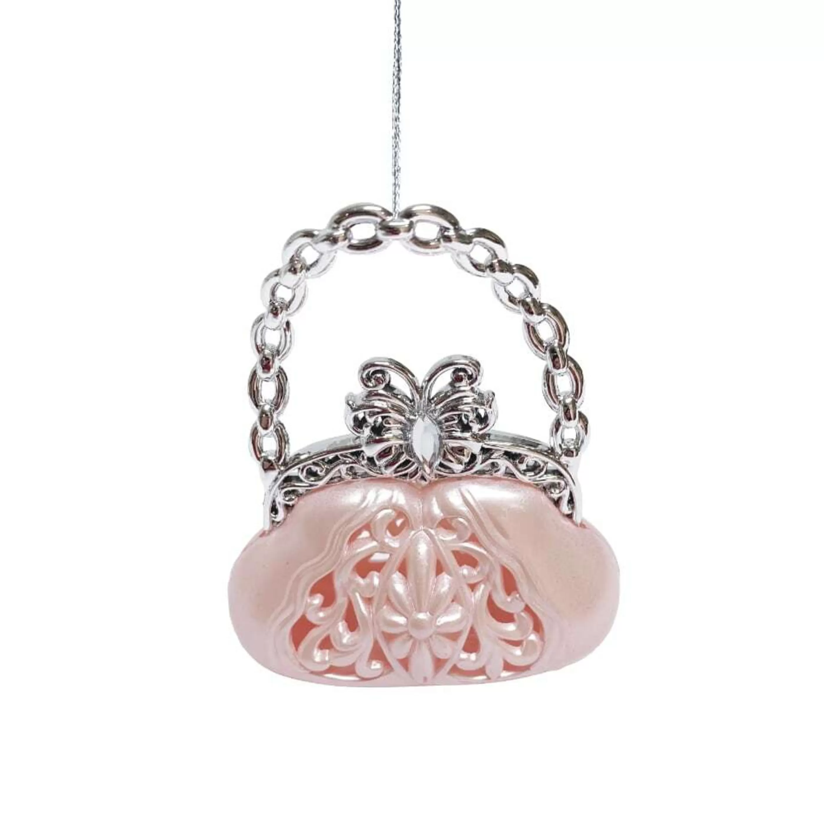 * Hanging Christmas Ornaments | Pale Pink Handbag Ornament - 10Cm