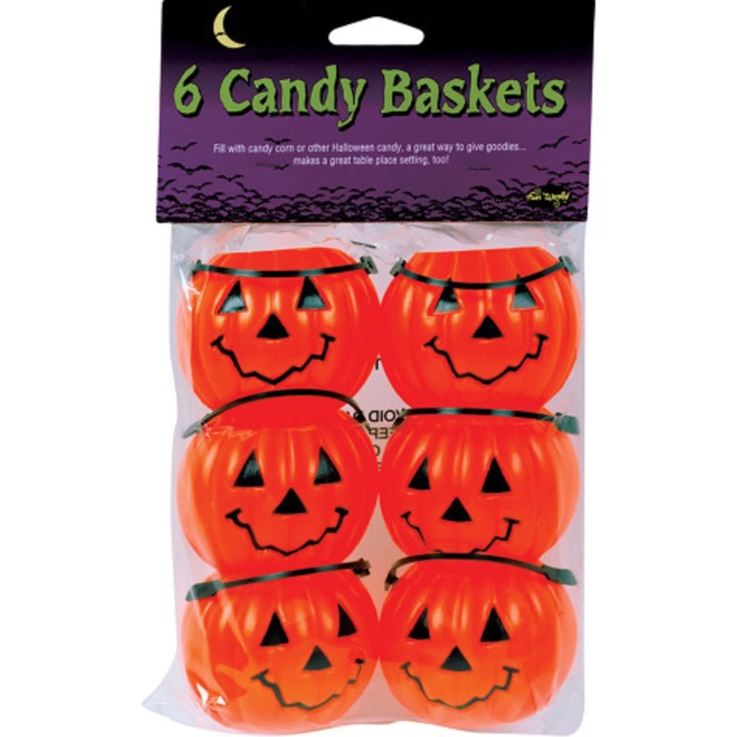 Witches of Halloween Gingerbread Candy Christmas | Party Pumpkin Candy Baskets (Pack Of 6)