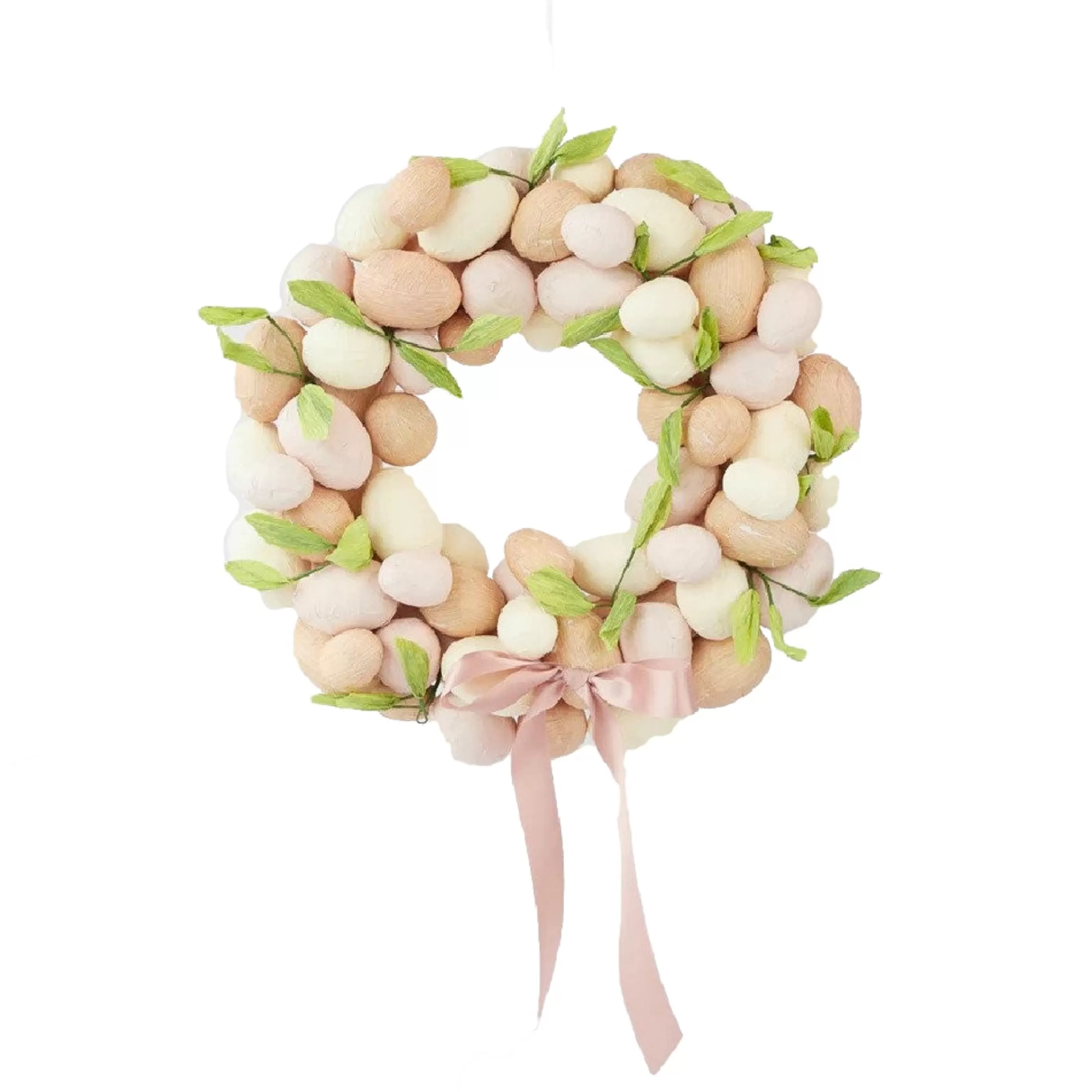 Easter Town Wreaths | Peaches And Cream Paper Egg Wreath - 42Cm