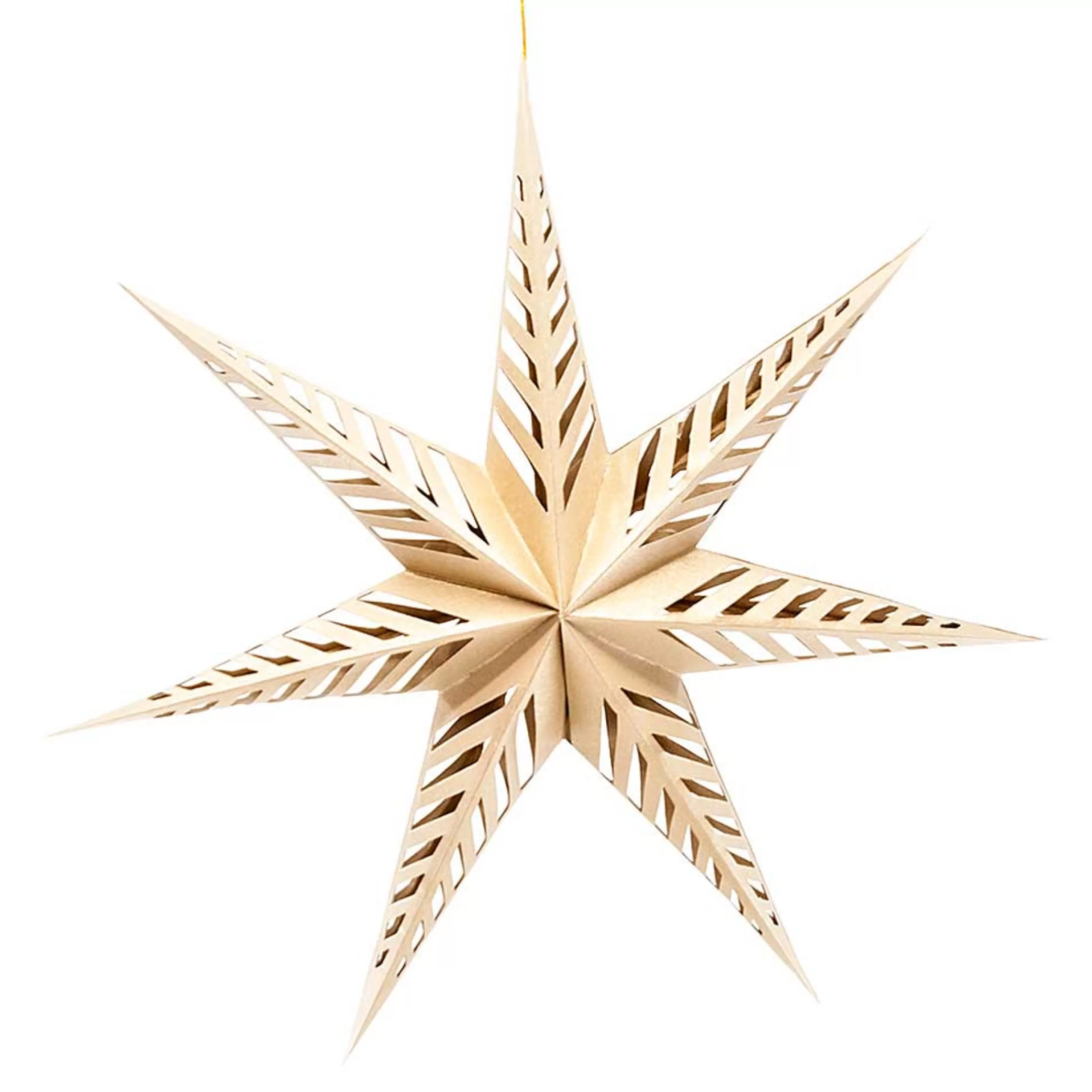 * Hanging Christmas Ornaments | Pearl Gold Hanging Paper Star - 40Cm