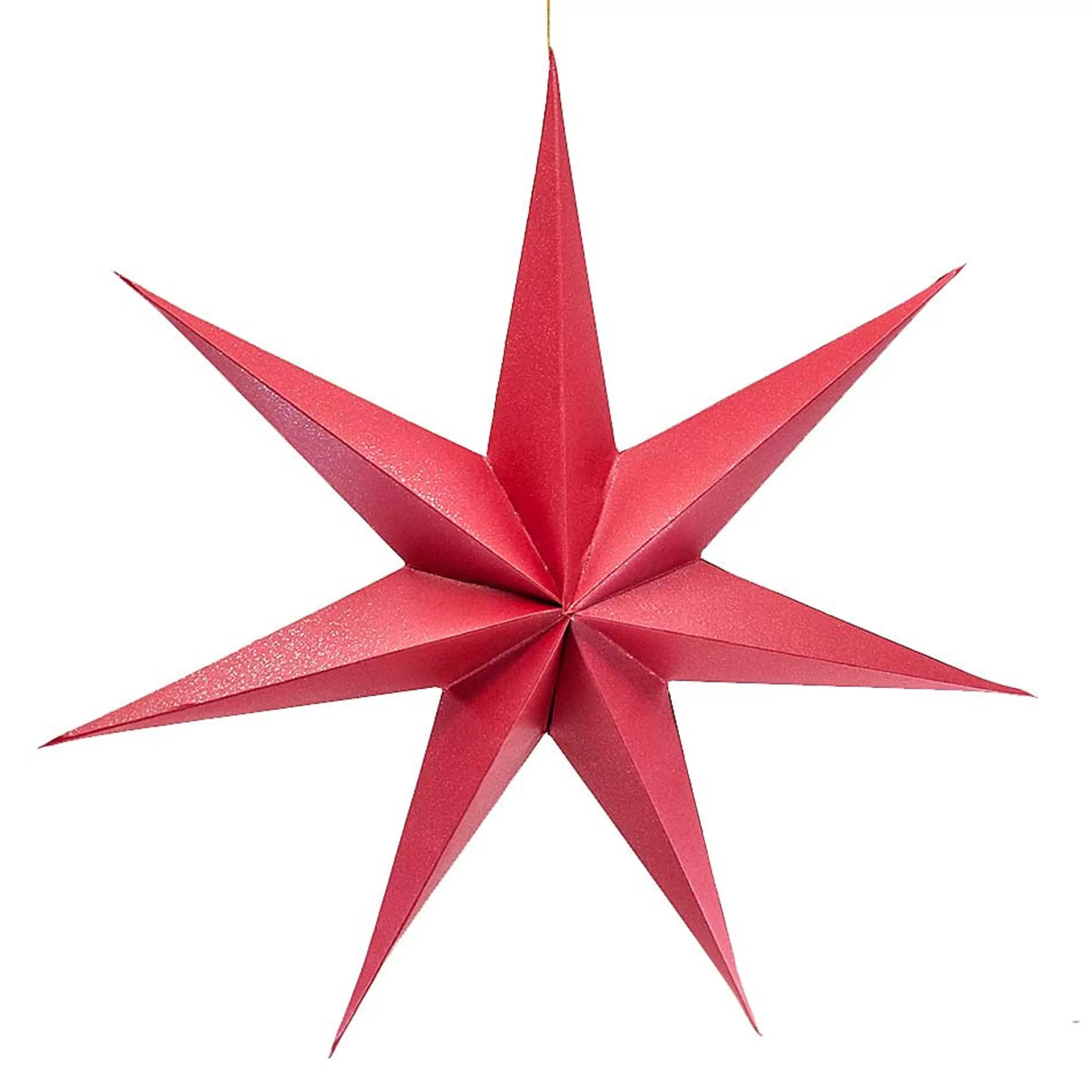 * Hanging Christmas Ornaments | Pearl Red Hanging Paper Star - 40Cm