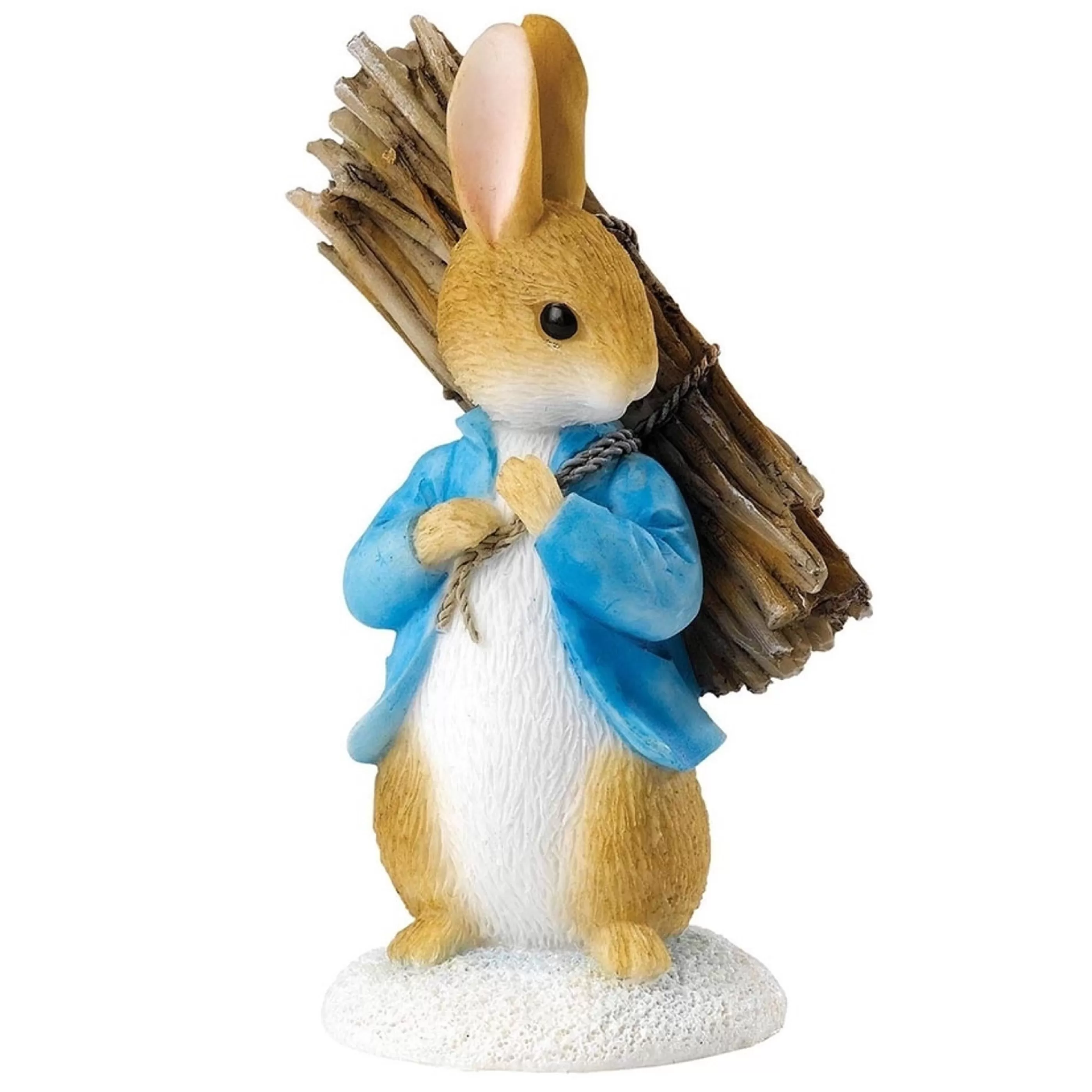 Beatrix Potter - Peter Rabbit Table Top Decorations | Peter Rabbit Carrying Sticks Figurine - 7.5Cm