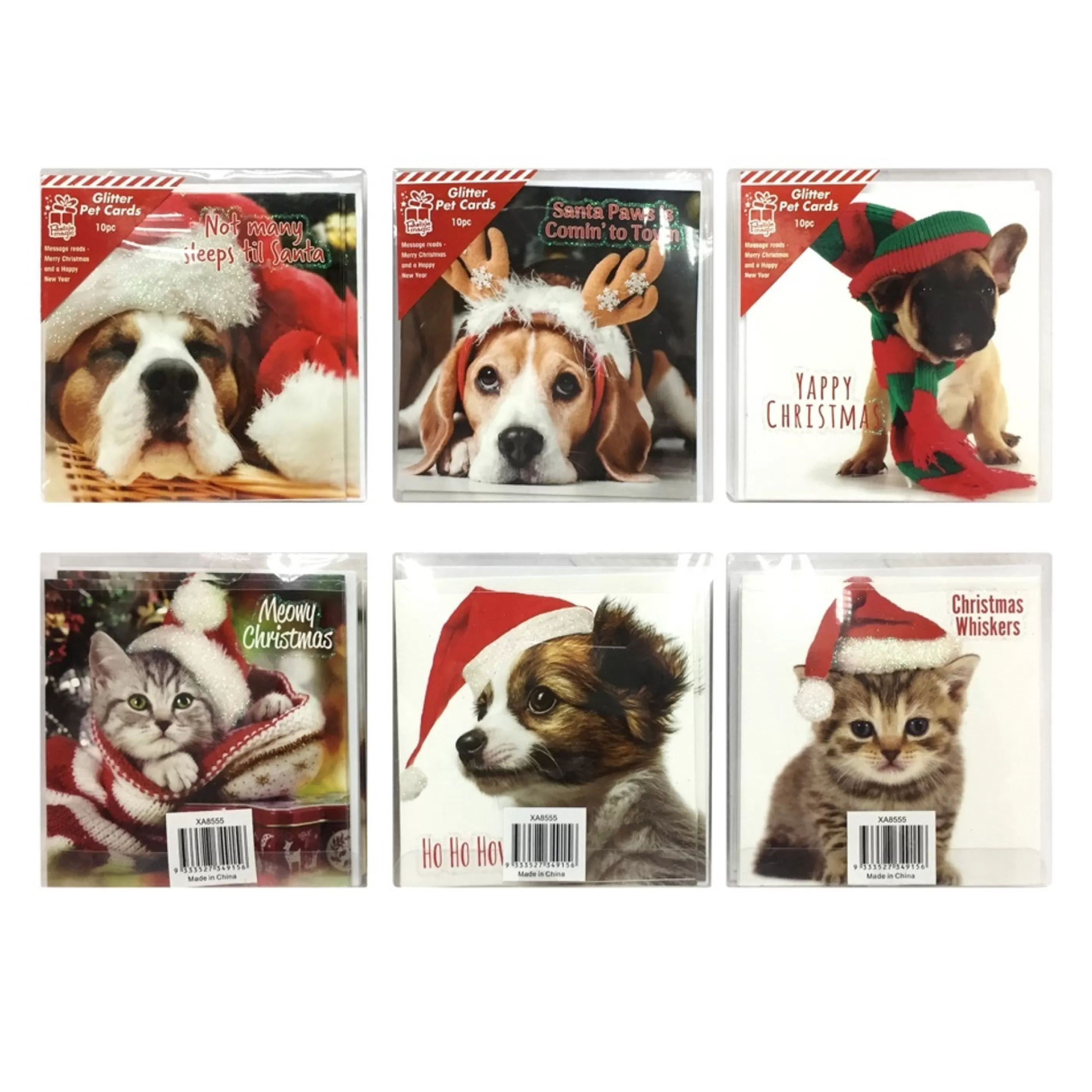 Fashion * Pets Christmas Cards (Pack Of 10)