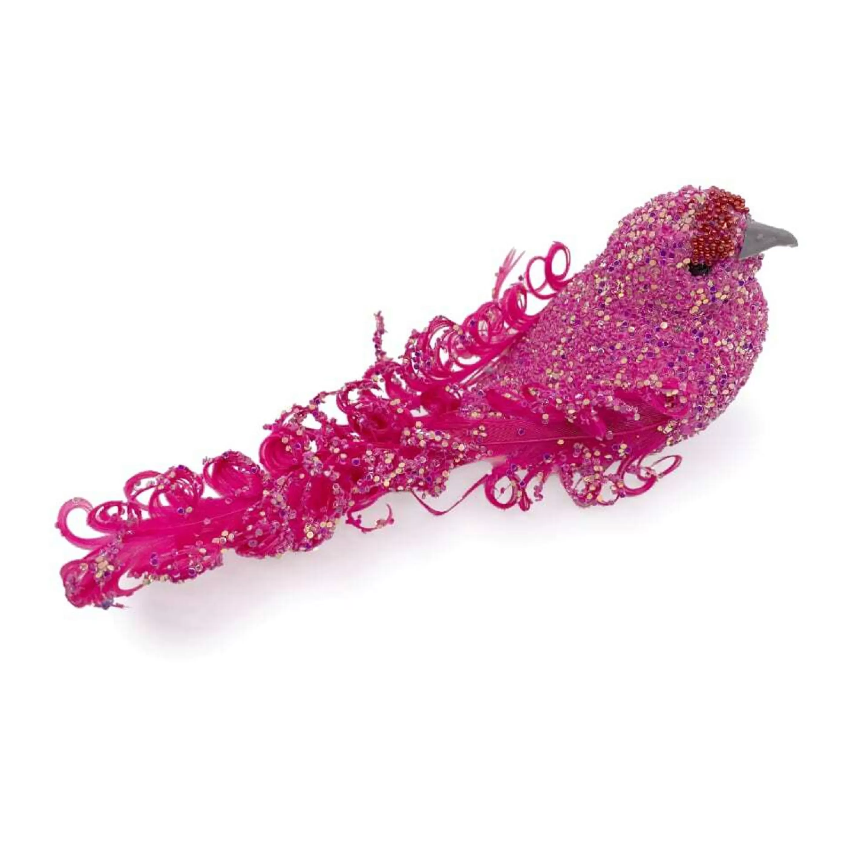 * Birds & Butterflies | Pink Feather Tail Bird - 14Cm