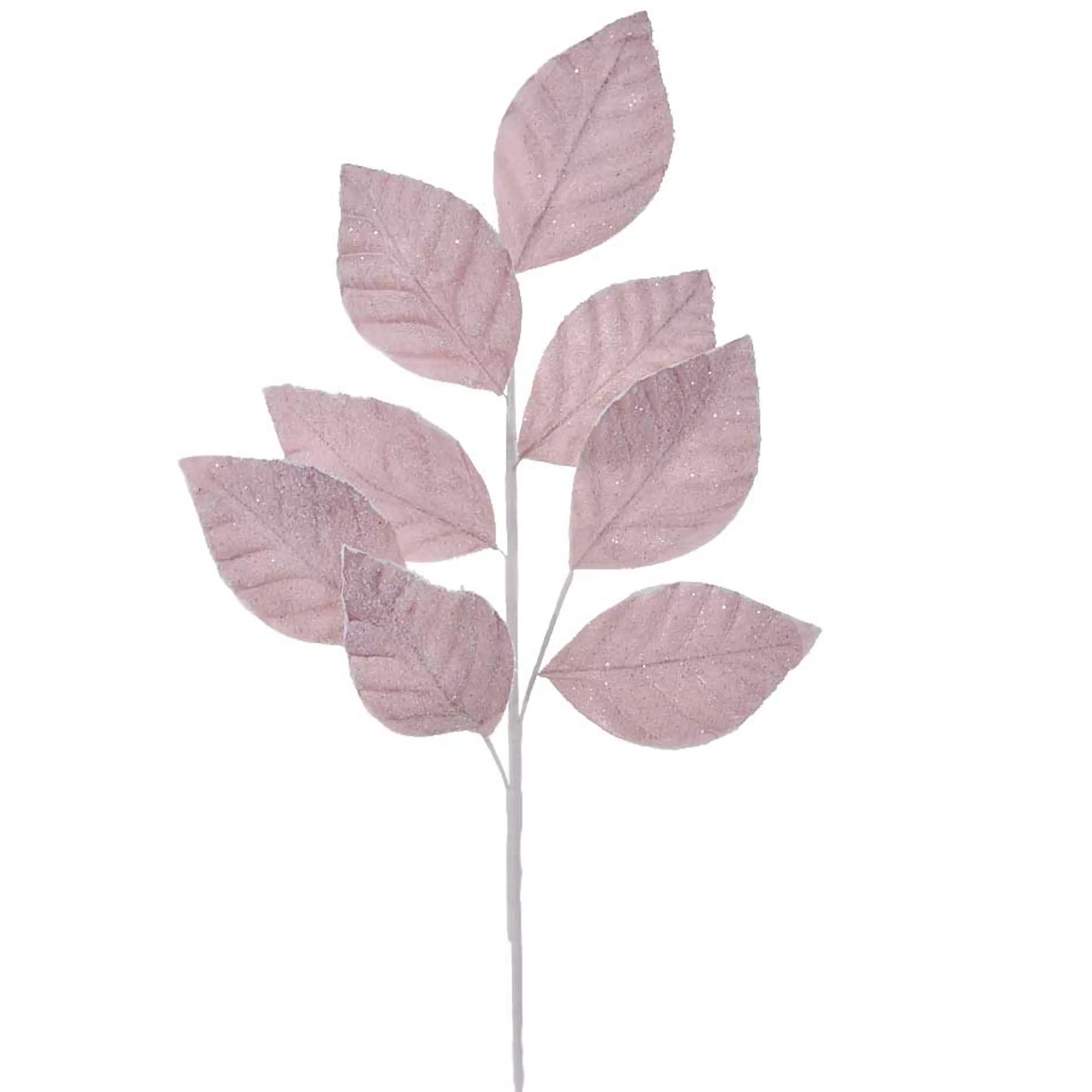 * Festive Sprays | Pink Frosted Leaves - 66Cm