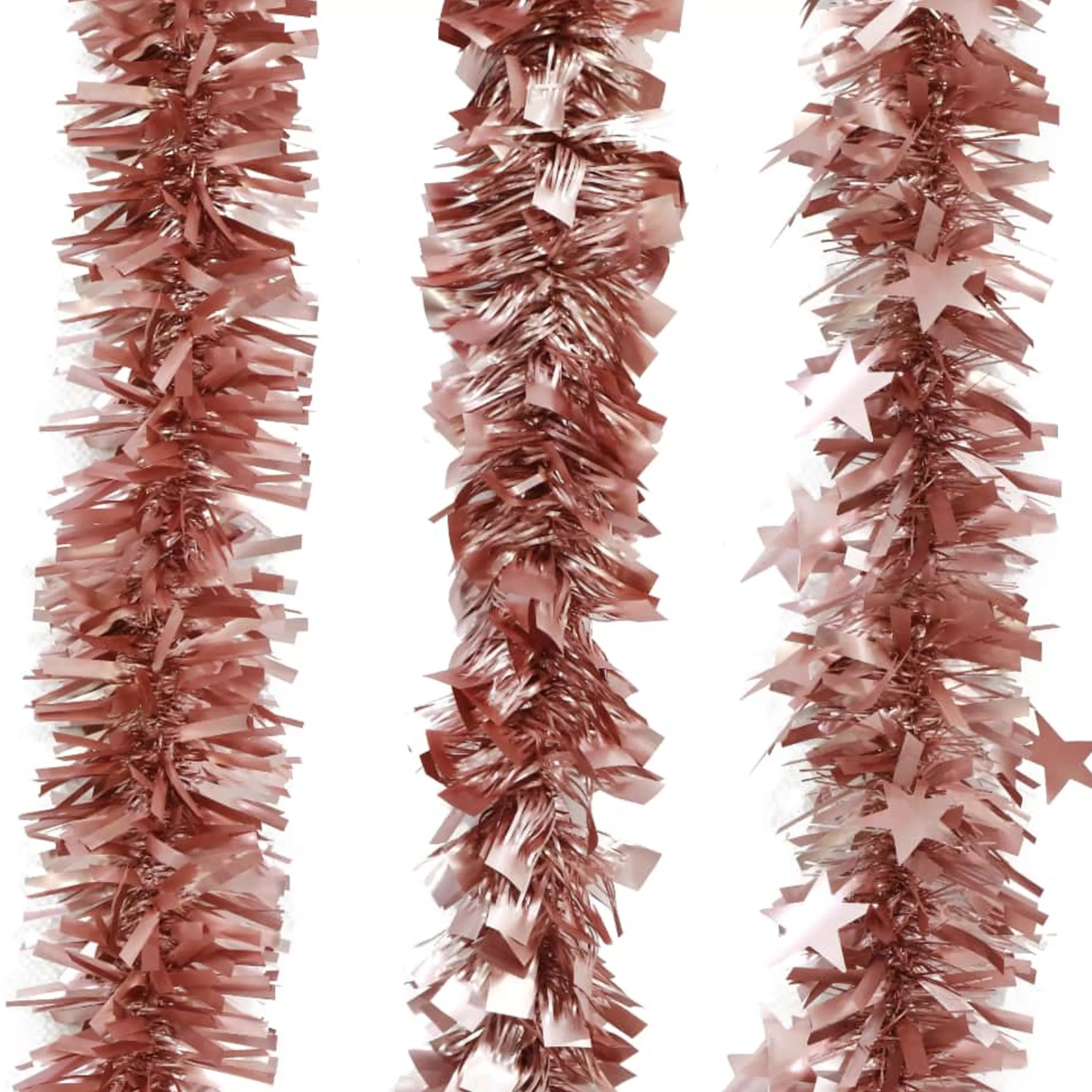 * Christmas Tinsel & Foil Decorations | Pink Matte Tinsel 6Ply (3 Styles) - 2M