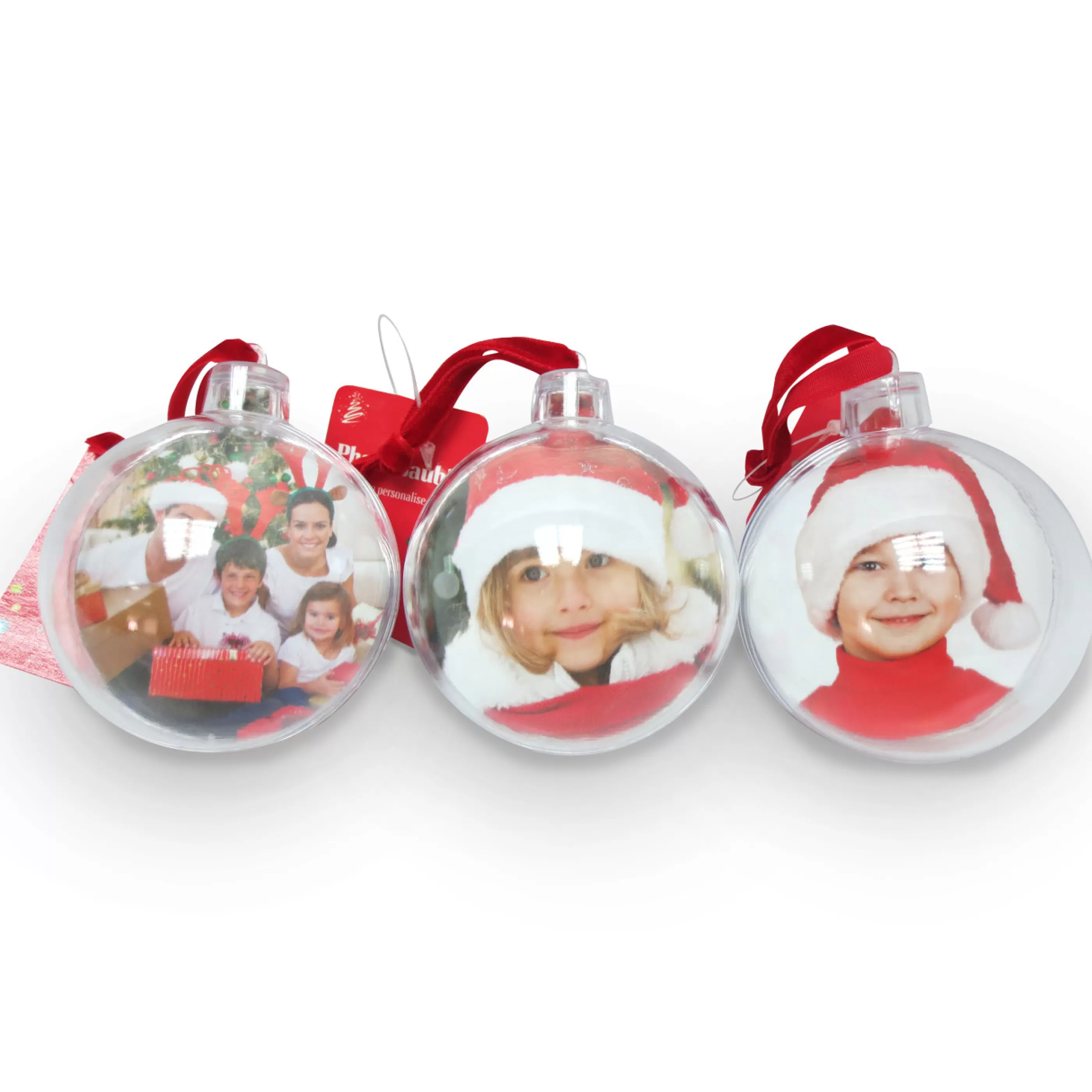 * Hanging Christmas Baubles | Plastic Photo Bauble - 70Mm