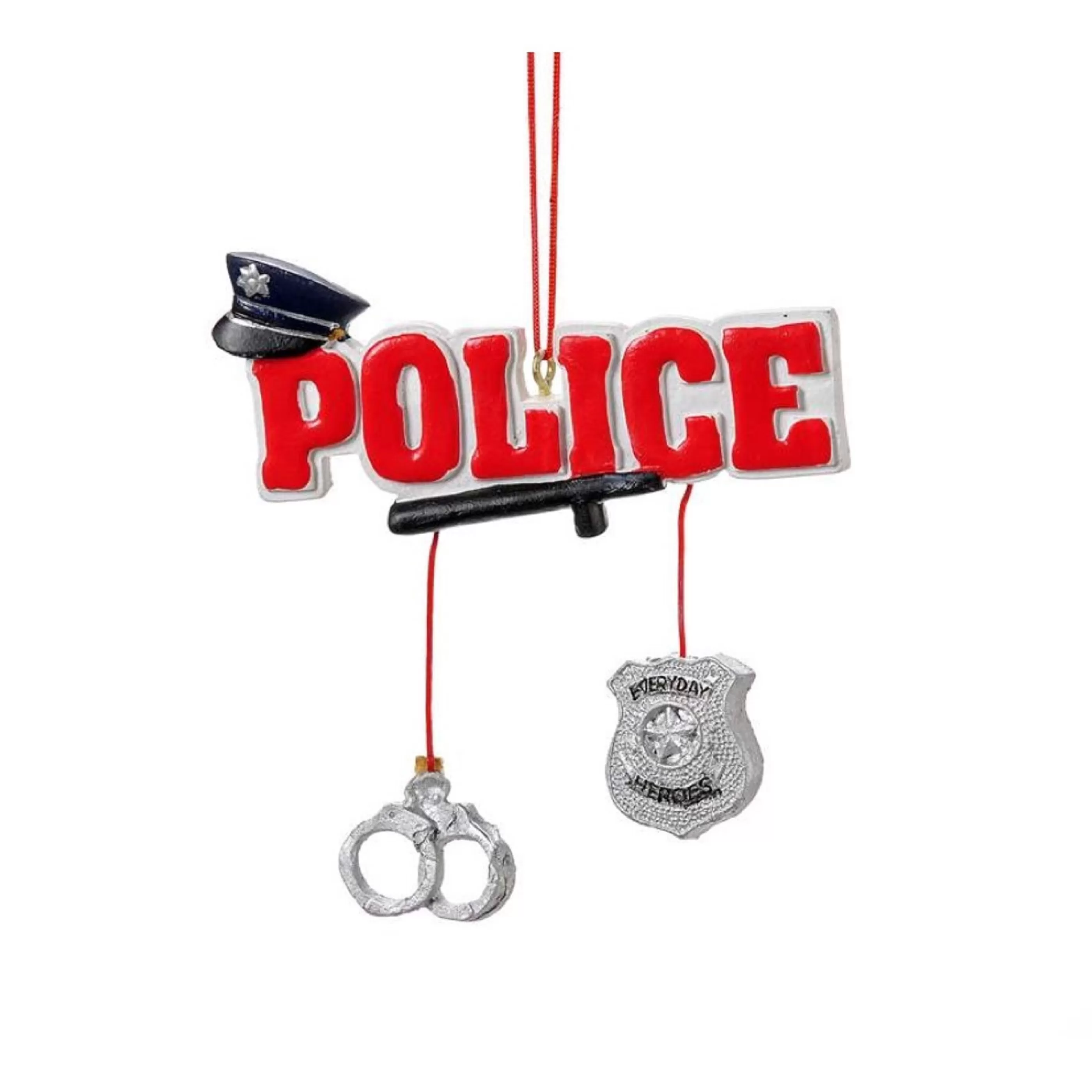 RAZ Imports Hanging Christmas Ornaments | Police Hanging Christmas Ornament - 14Cm