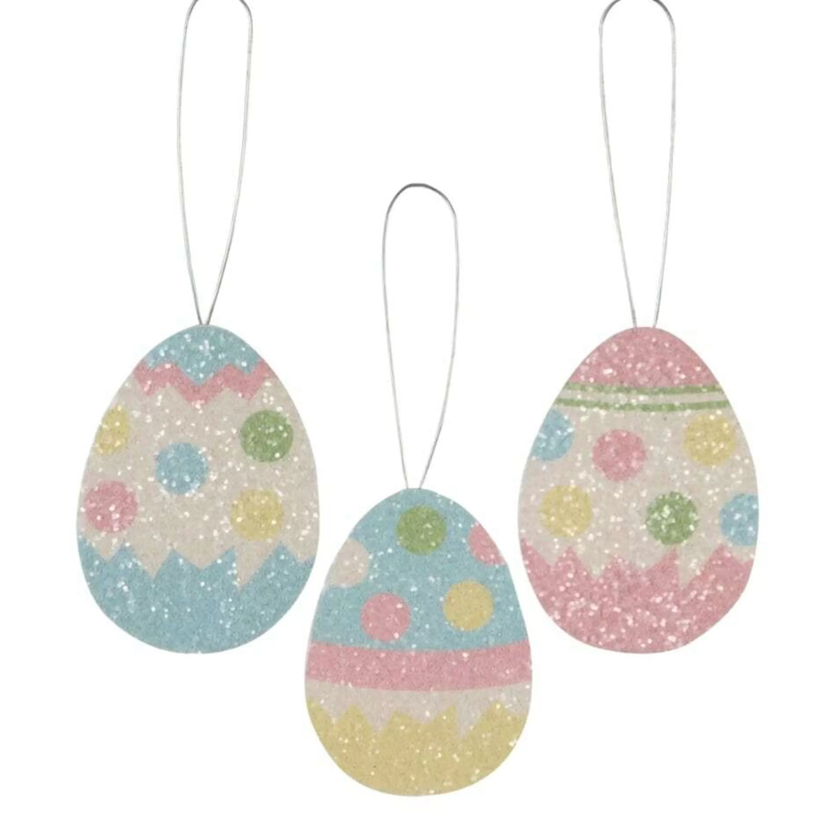 Fashion Bethany Lowe Polka Dot Egg Tin Ornament (3 Designs) - 10Cm