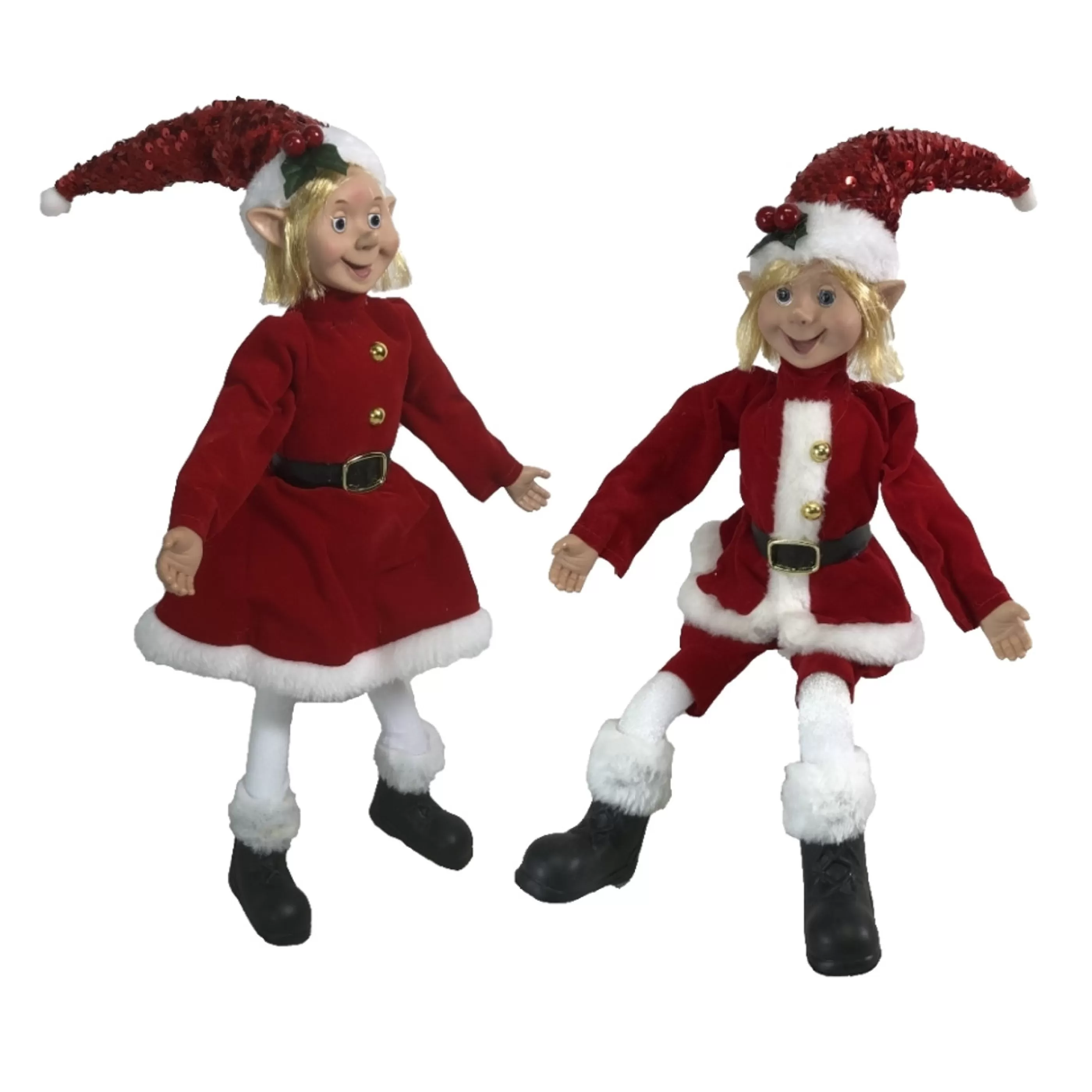 Hot * Posable Girl Or Boy Christmas Elf - 45Cm