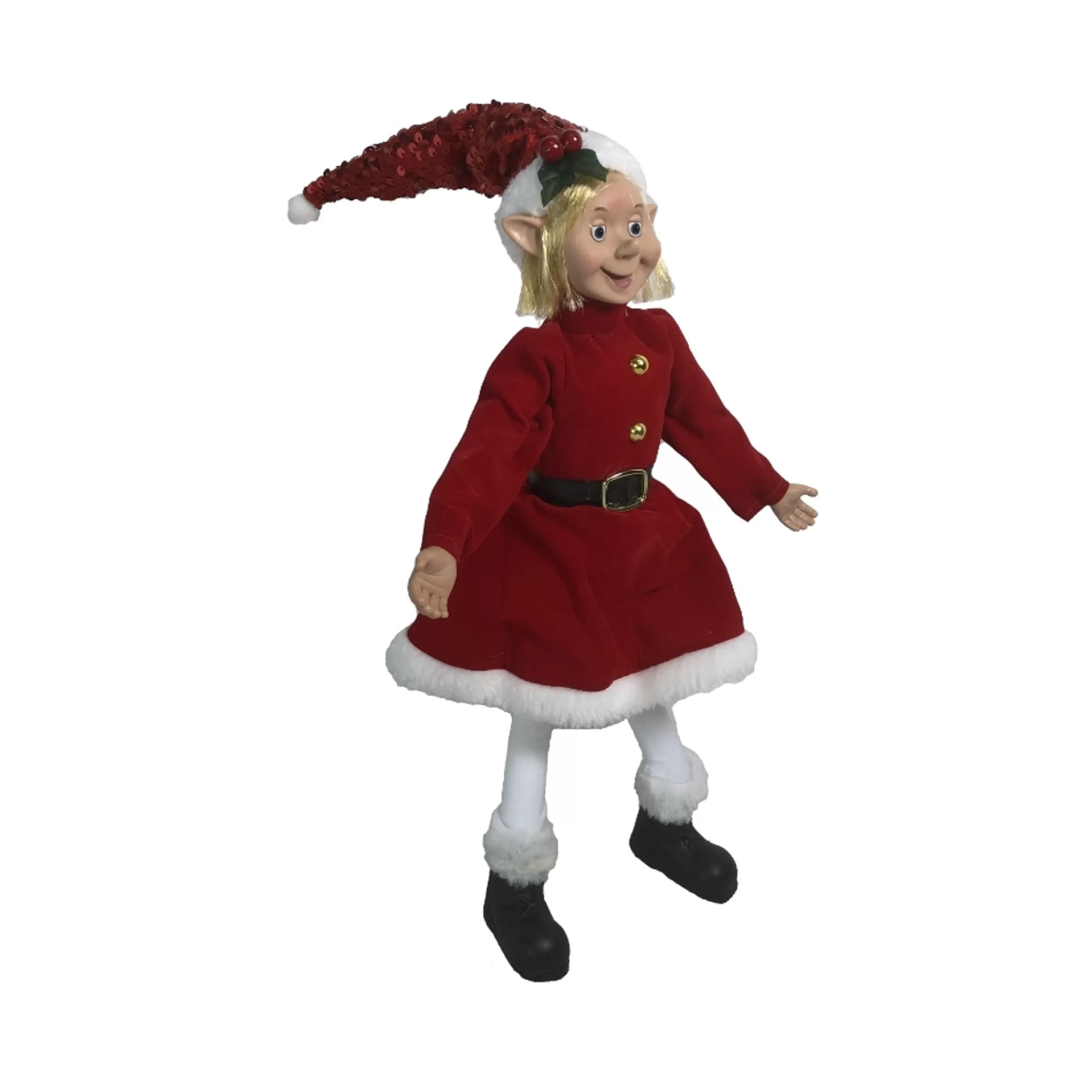 Hot * Posable Girl Or Boy Christmas Elf - 45Cm