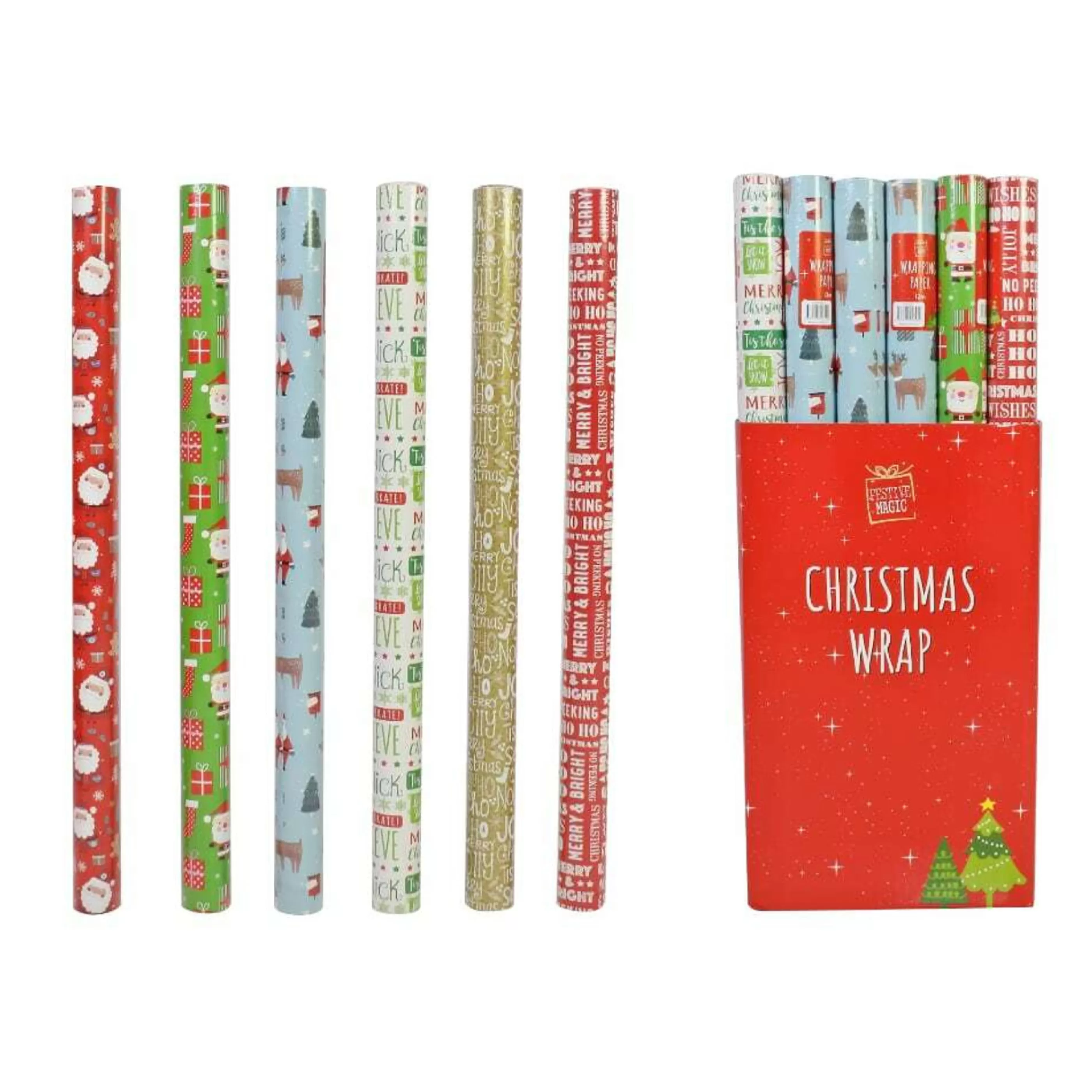 Flash Sale * Printed Christmas Wrap (6 Styles) - 1200Cm