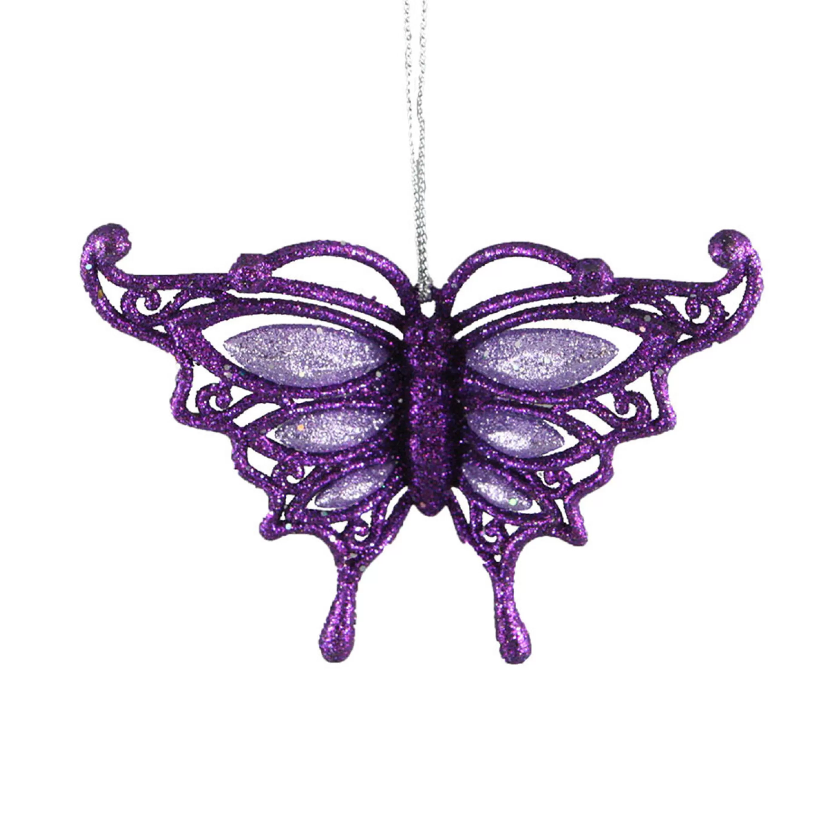 * Hanging Christmas Ornaments | Purple Butterfly Christmas Ornament - 12Cm