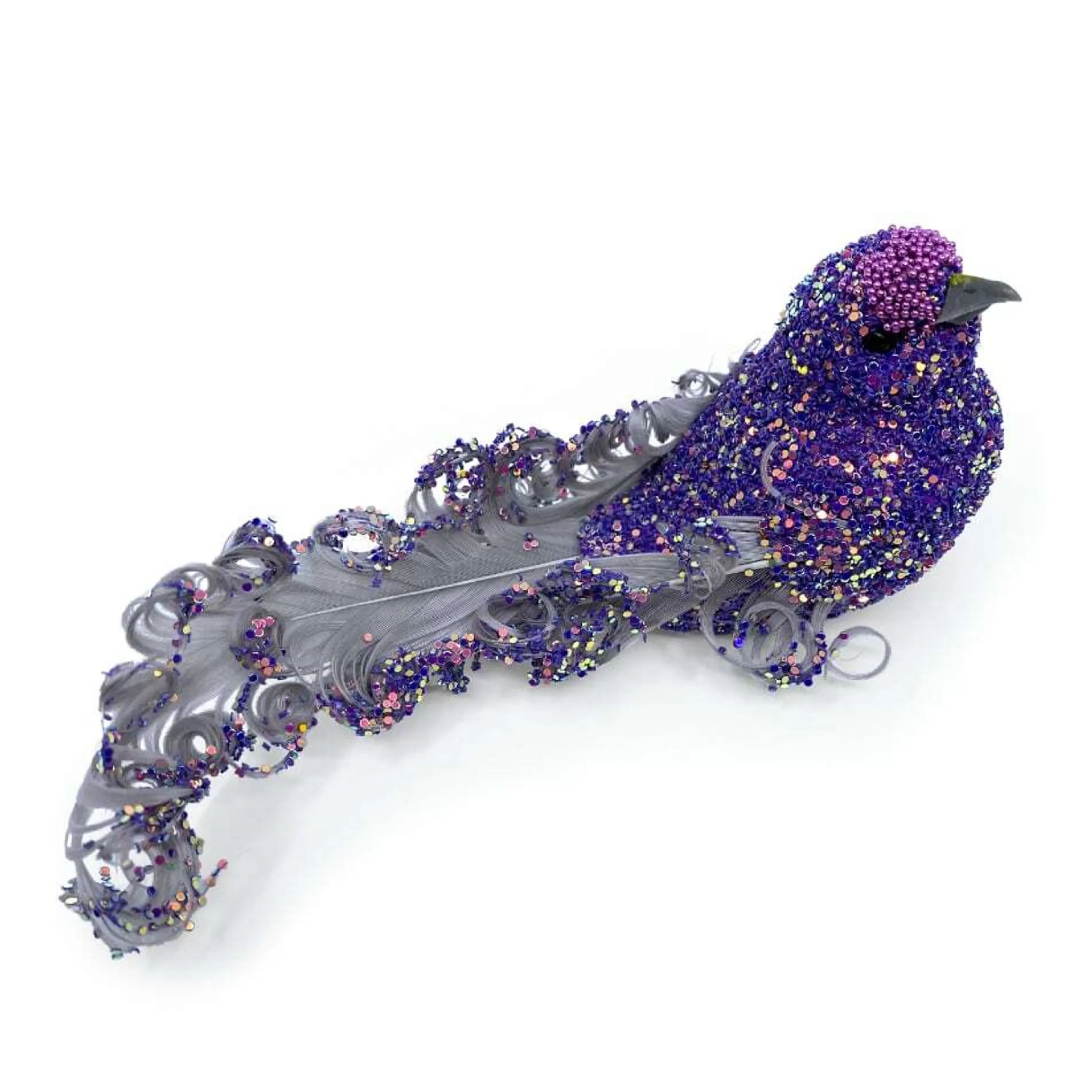 * Birds & Butterflies | Purple Feather Tail Bird - 14Cm