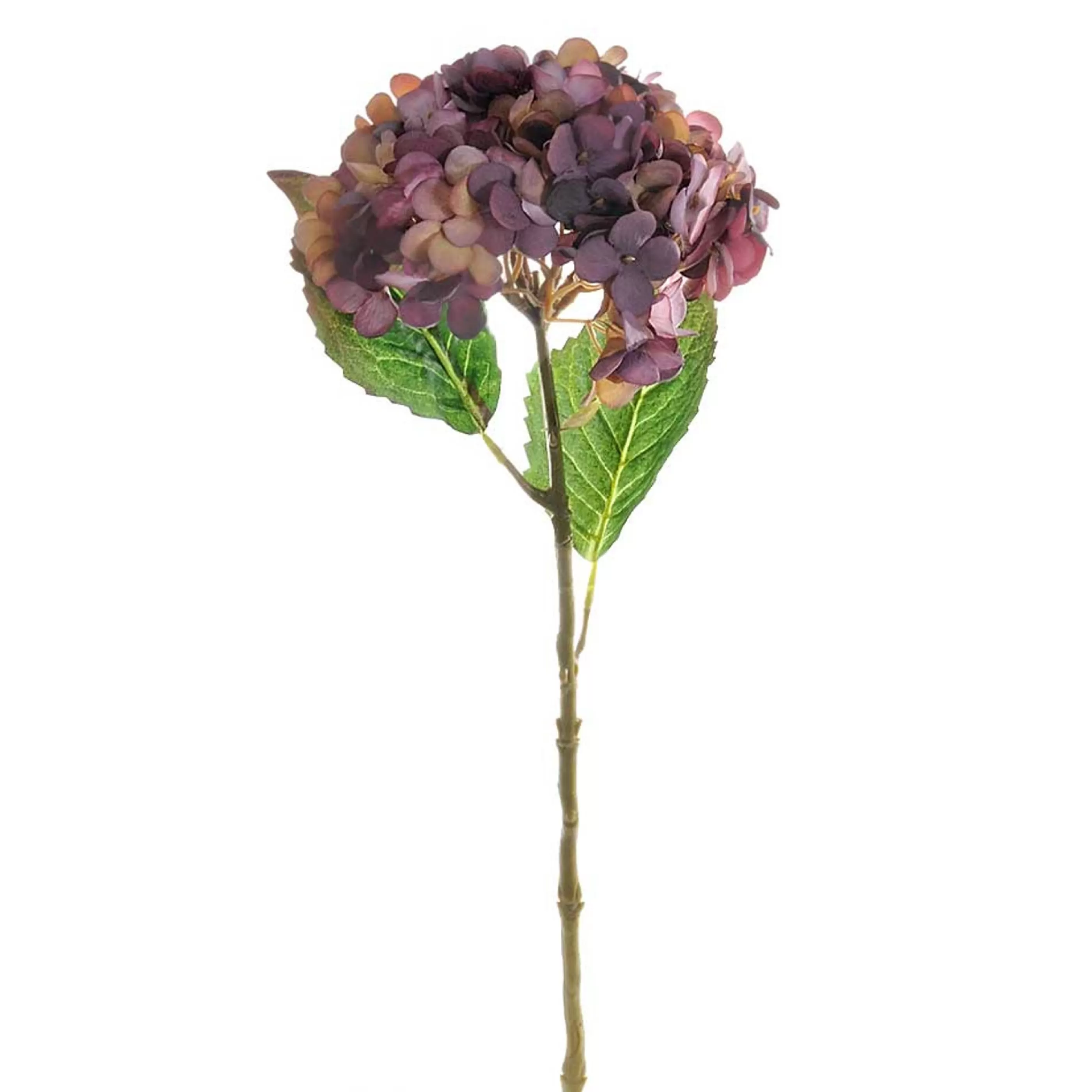 * Festive Sprays | Purple Hydrangea Spray With Green Leaves - 55Cm