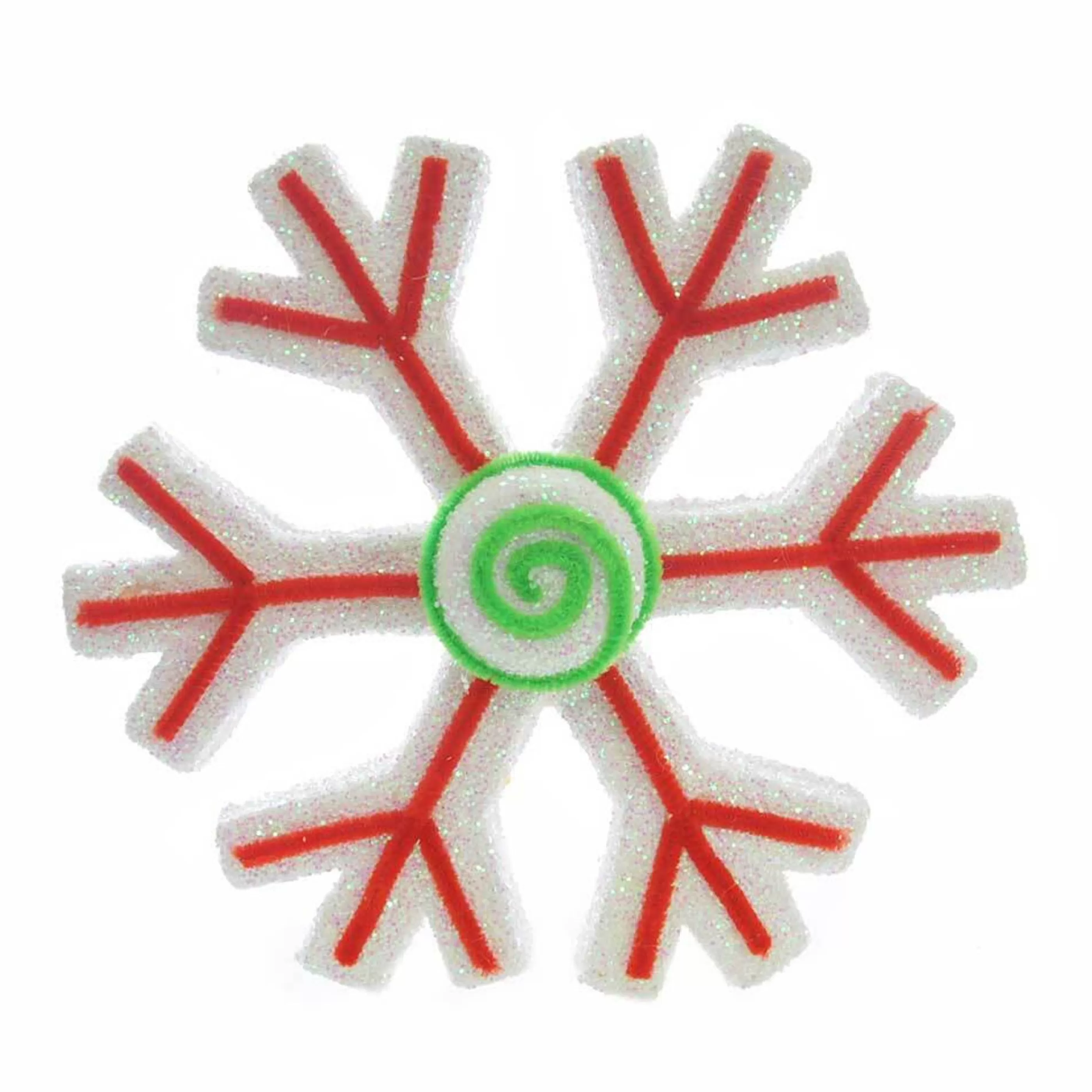 * Hanging Christmas Ornaments | Red & White Foam Snowflake - 24Cm