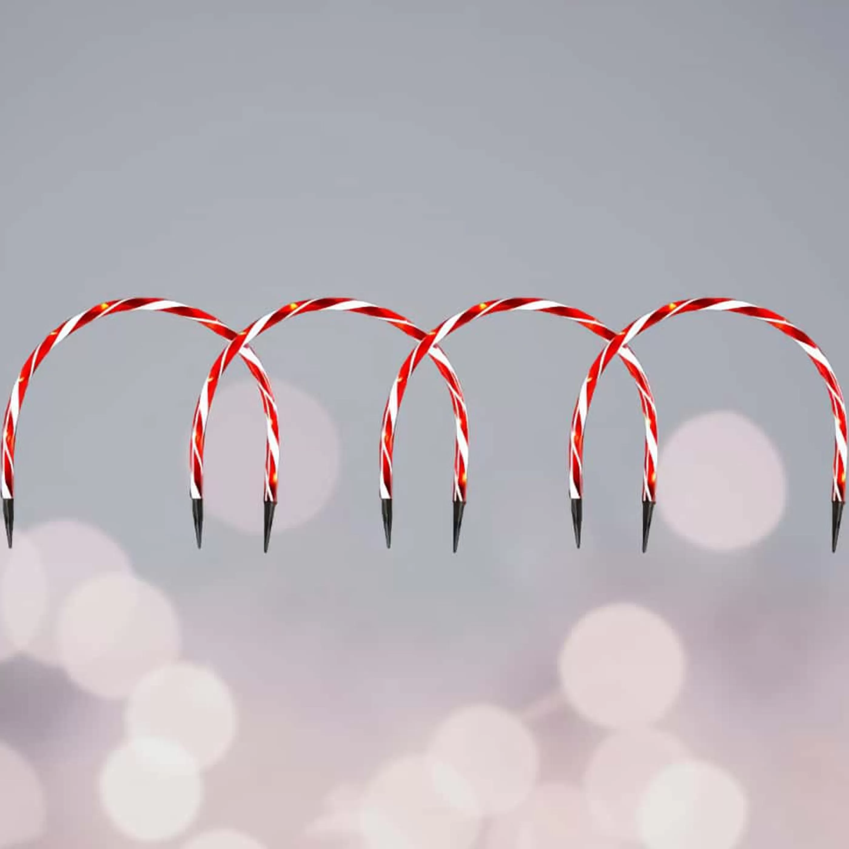 Cheap * Red And White Arch Pathway Candy Cane Lights (Set Of 4)