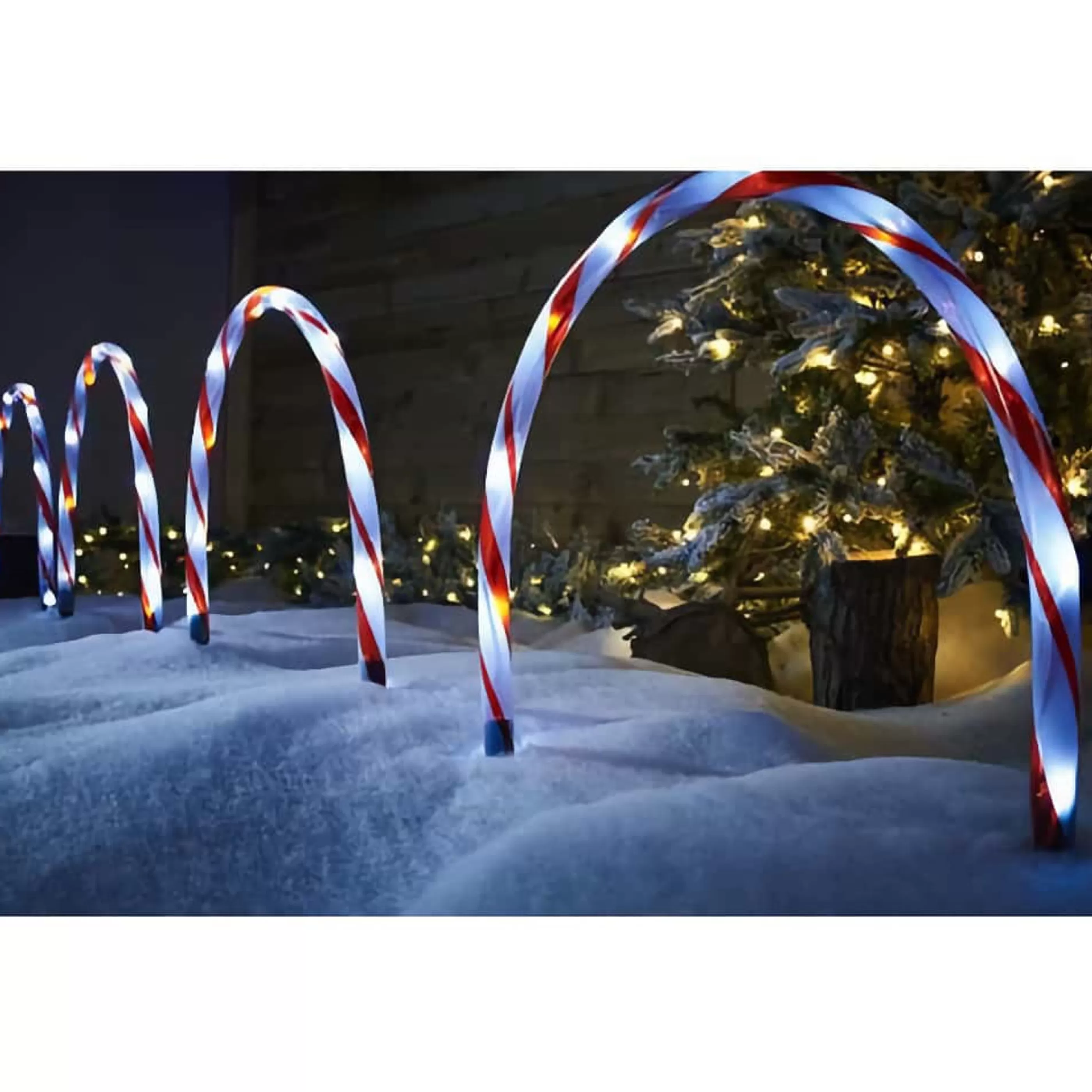 Cheap * Red And White Arch Pathway Candy Cane Lights (Set Of 4)