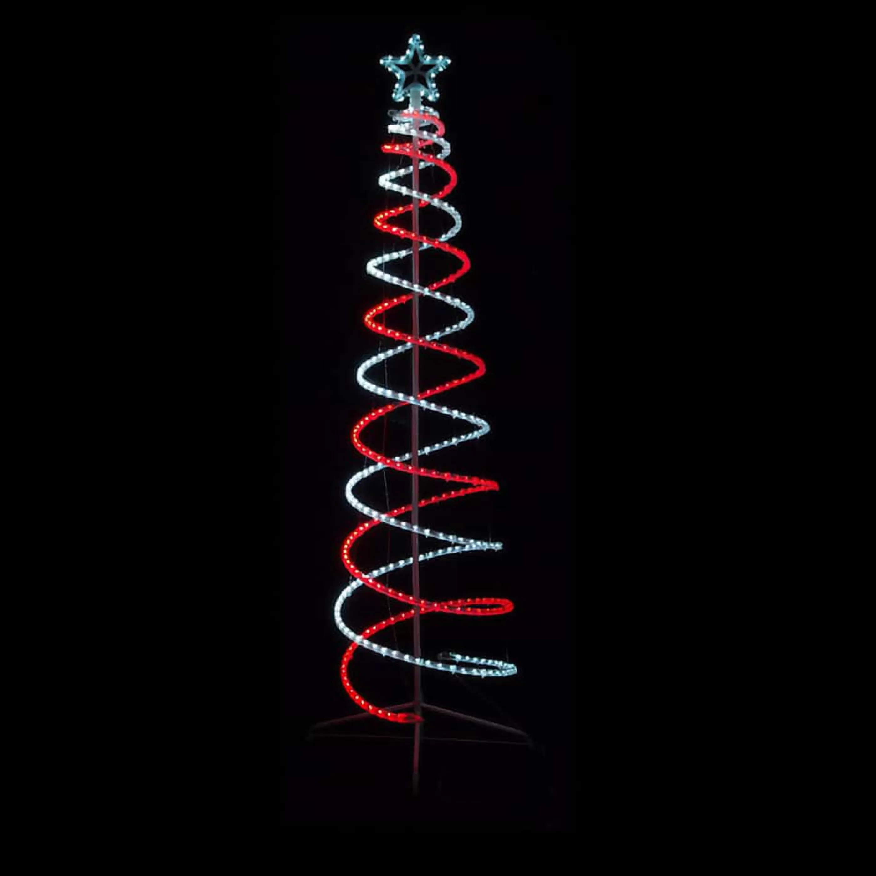 Outlet * Red And White Double Sprial Led Roplight Tree - 210Cm