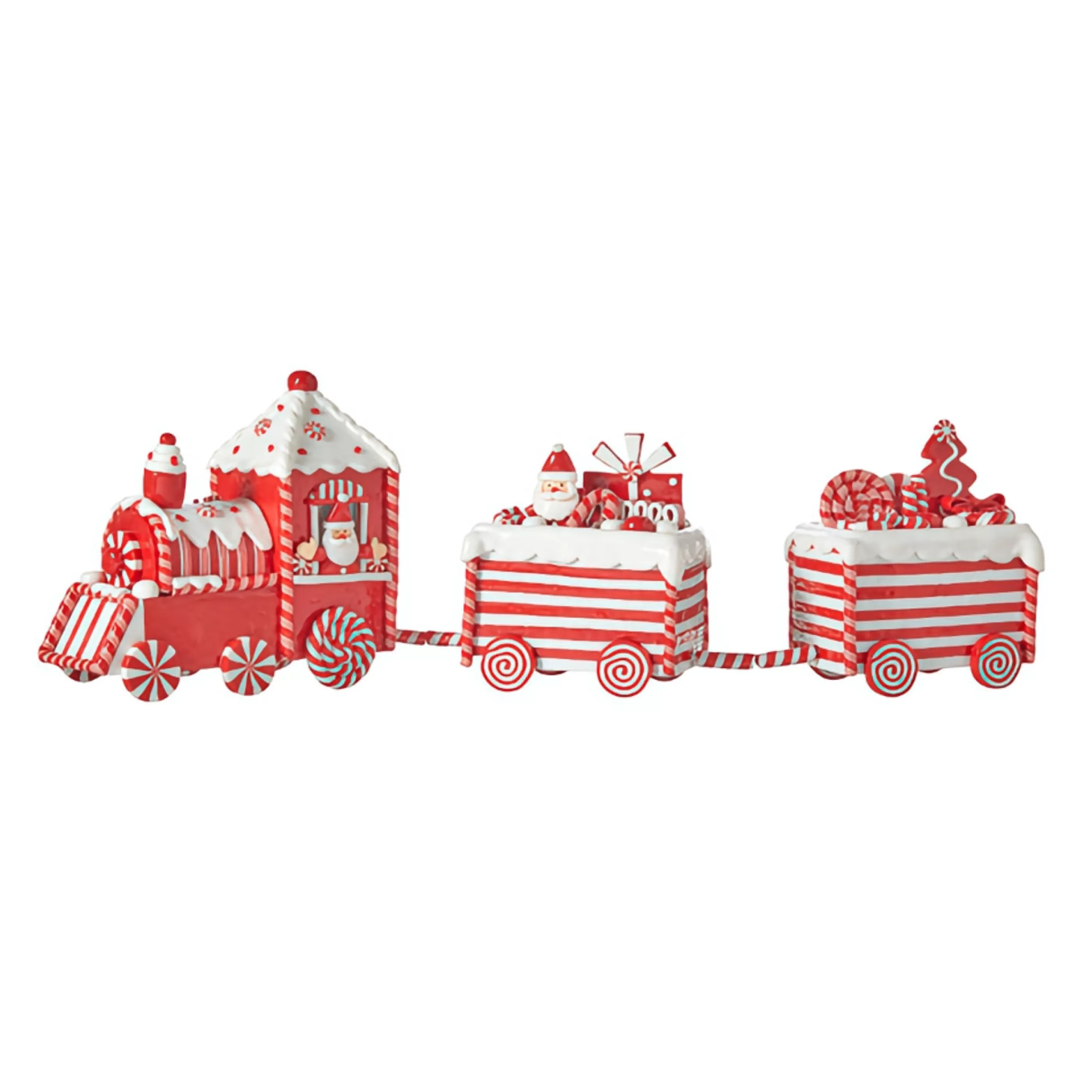 RAZ Imports Table Top Decorations | Red And White High Shine Christmas Train - 61Cm