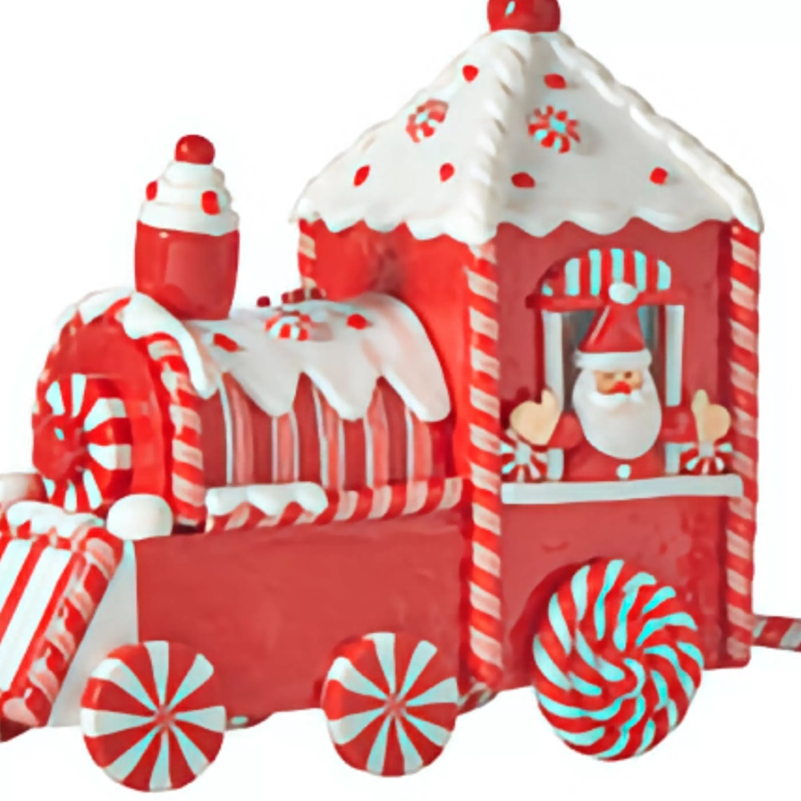 RAZ Imports Table Top Decorations | Red And White High Shine Christmas Train - 61Cm