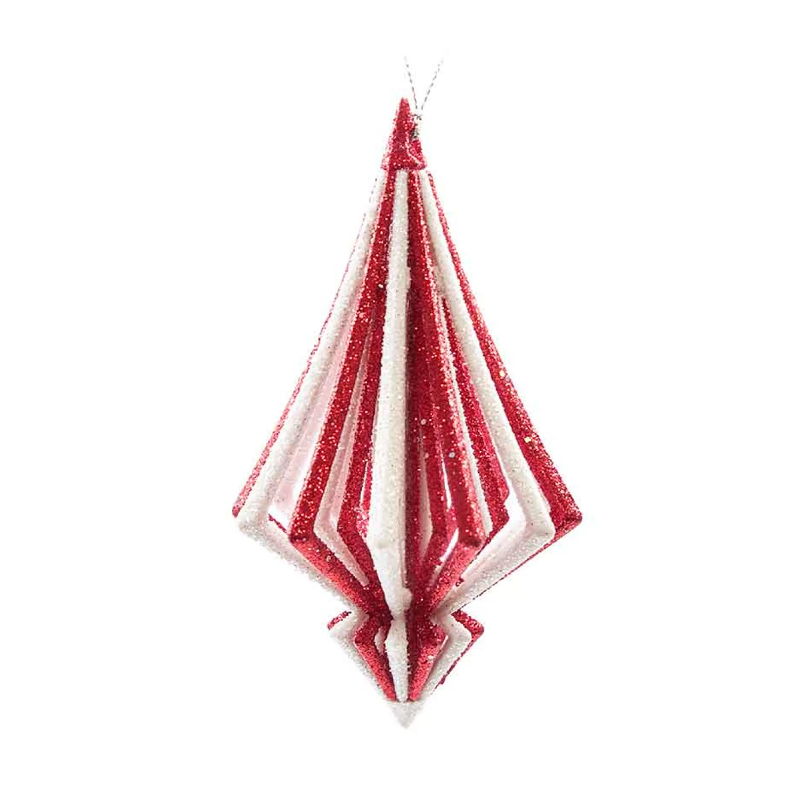 * Hanging Christmas Ornaments | Red And White Layered Diamond (2 Styles) - 7.5Cm