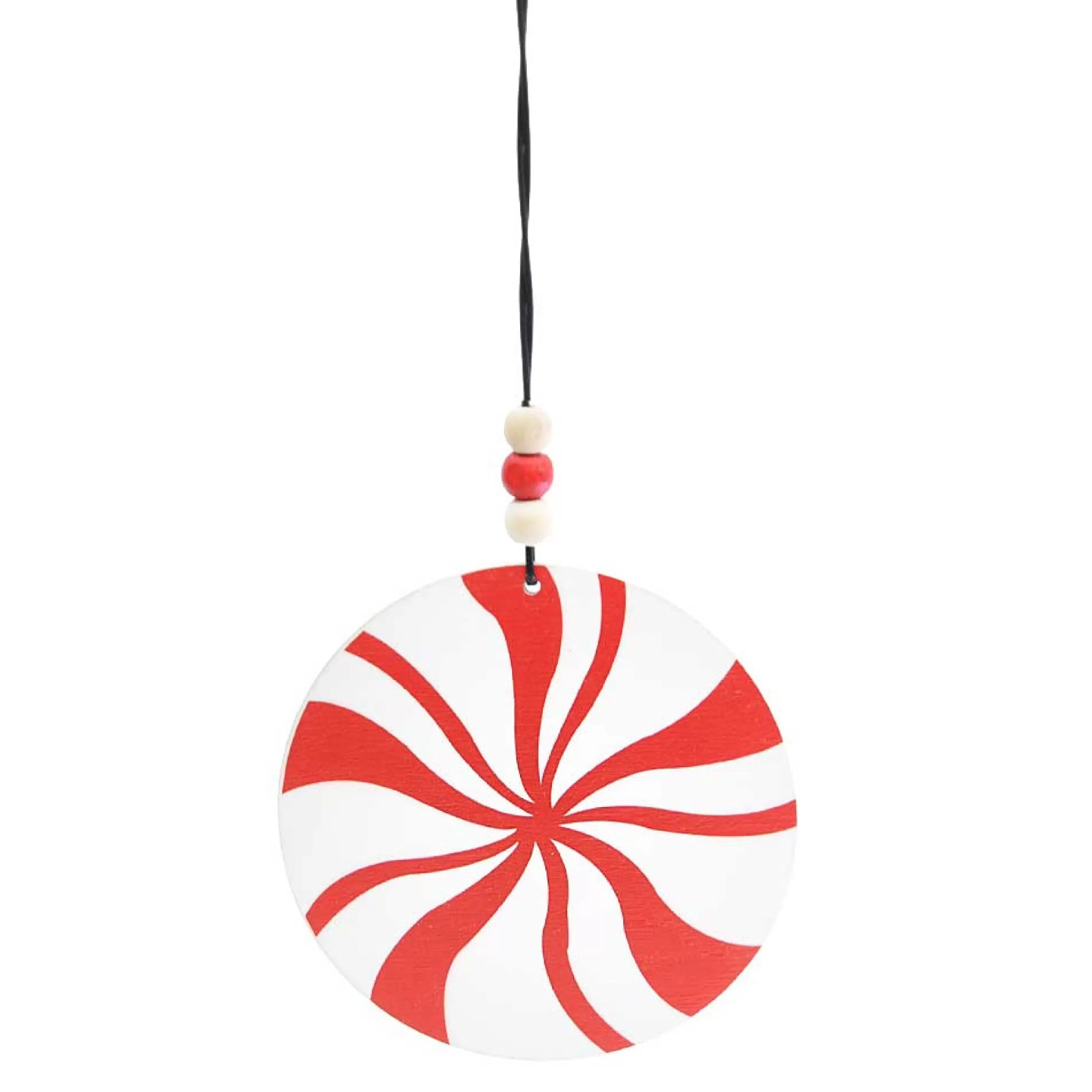 * Hanging Christmas Ornaments | Red And White Swirl Ornament- 10Cm