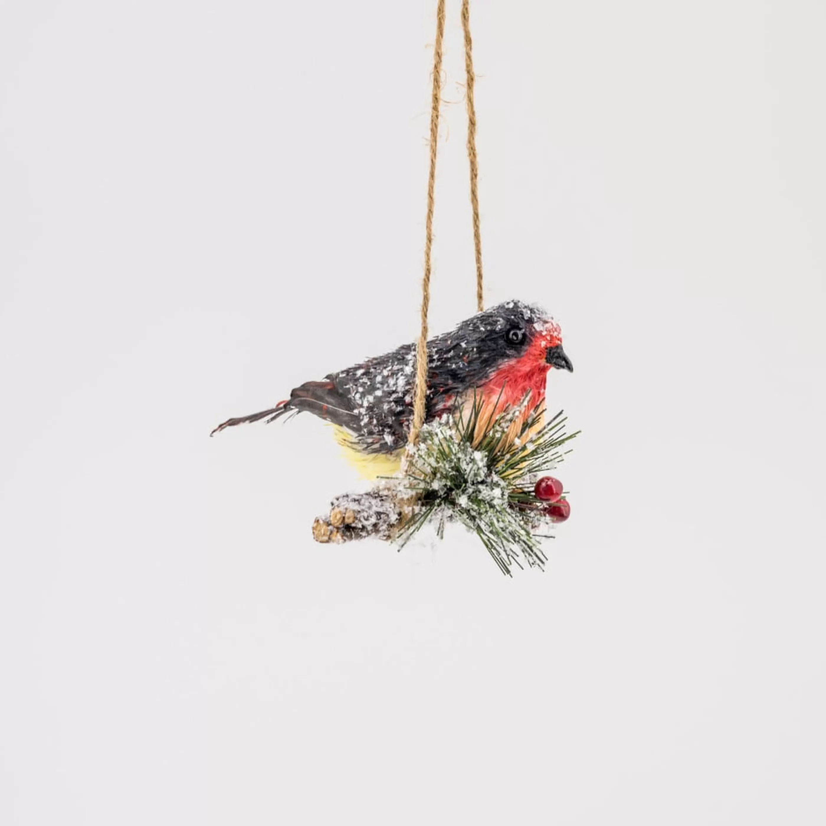 * Birds & Butterflies | Red Bird Hanging On Swing - 13Cm