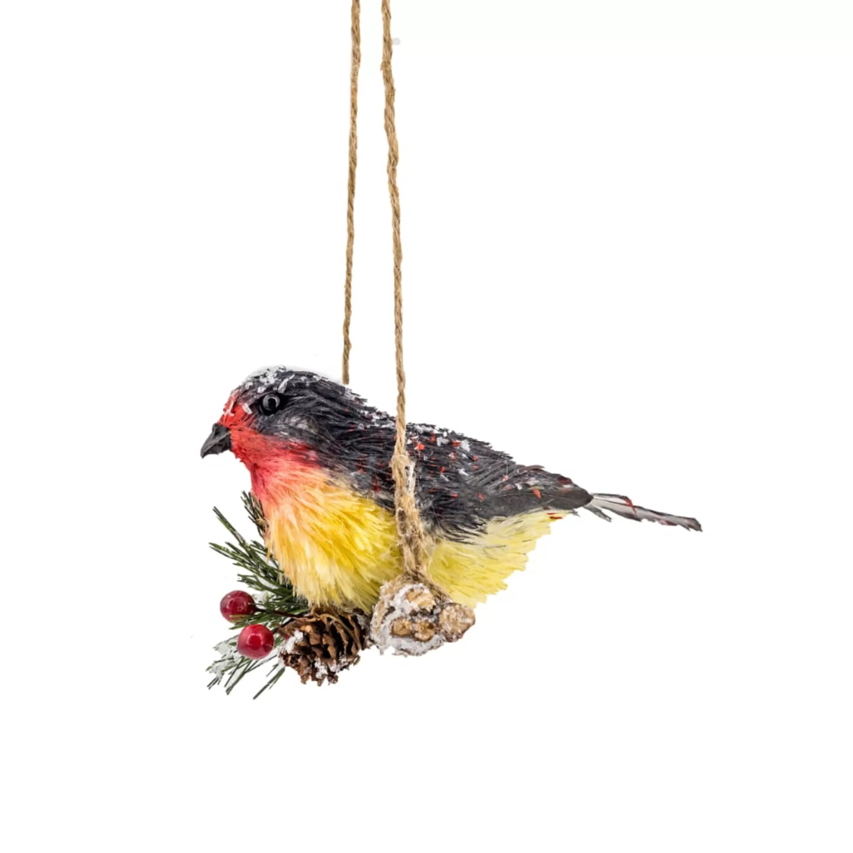 * Birds & Butterflies | Red Bird Hanging On Swing - 13Cm