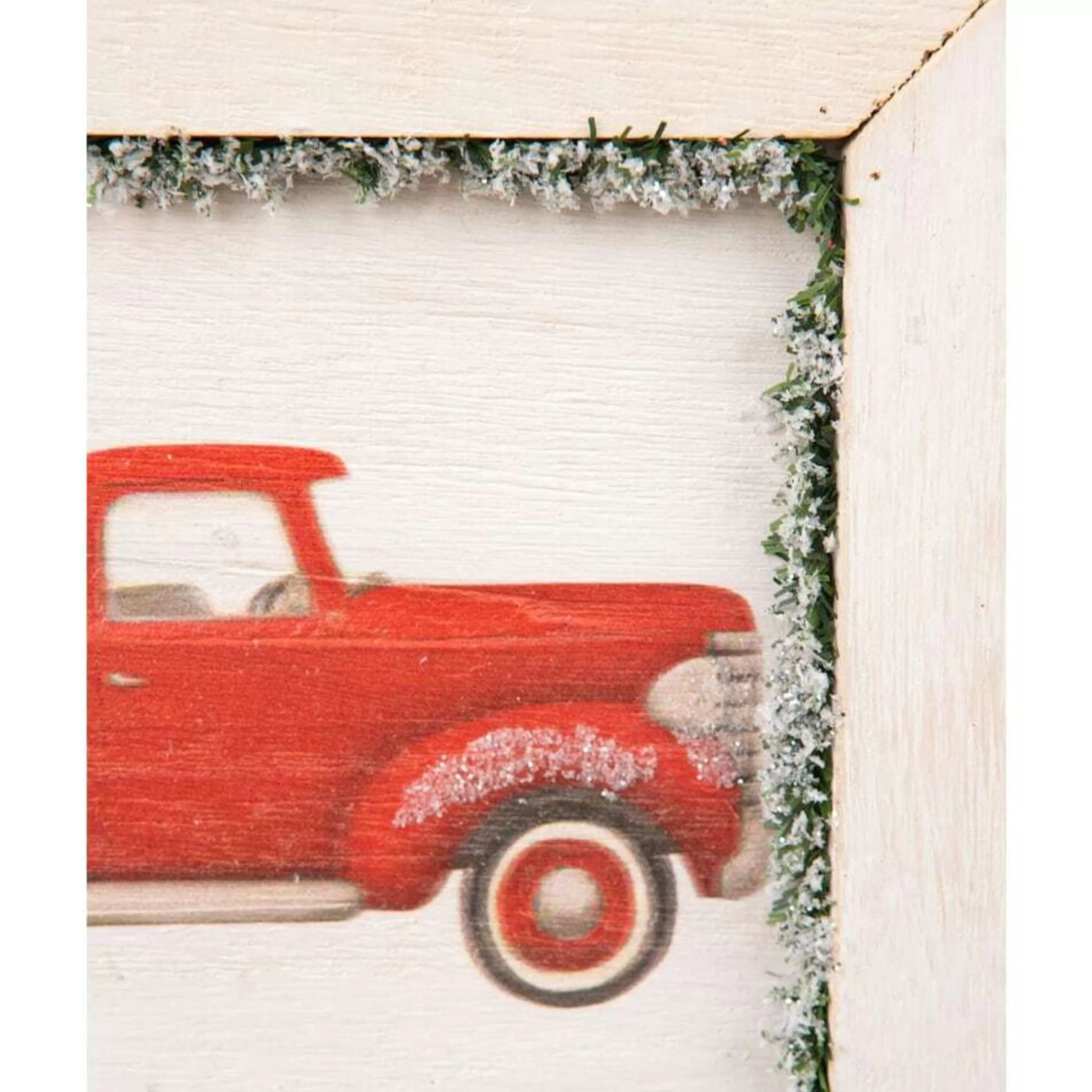 * Wall Signs & Decorations | Red Christmas Truck Picture In Frame - 27.5 X 23Cm