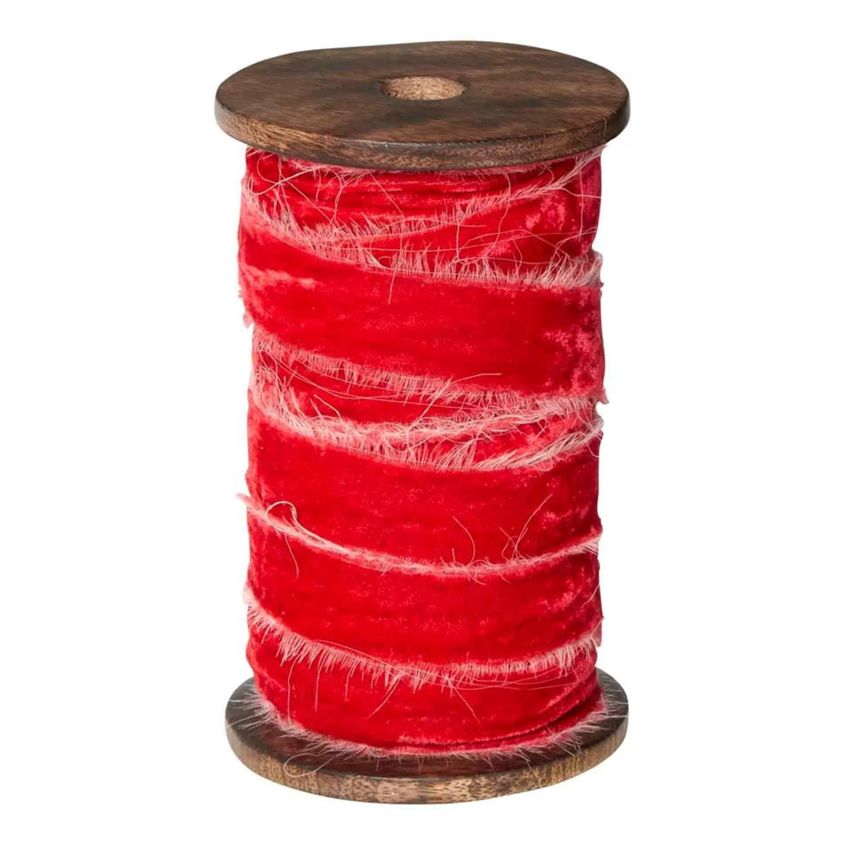 * Christmas Ribbon & Bows | Red Frayed Velvet Ribbon - 10M