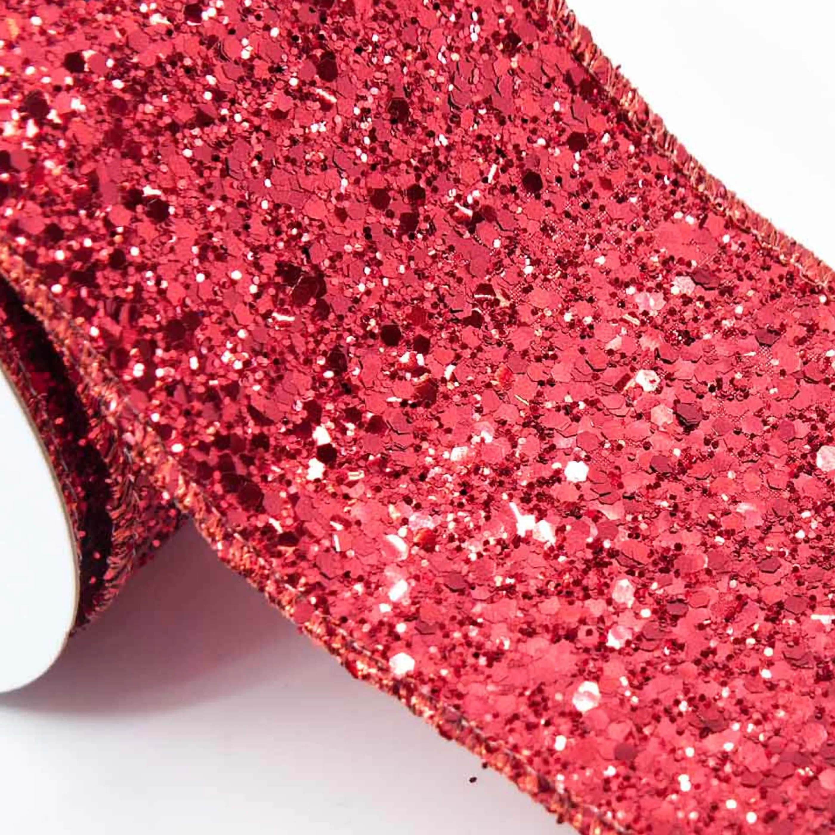 Cheap * Red Glitter Ribbon - 10M