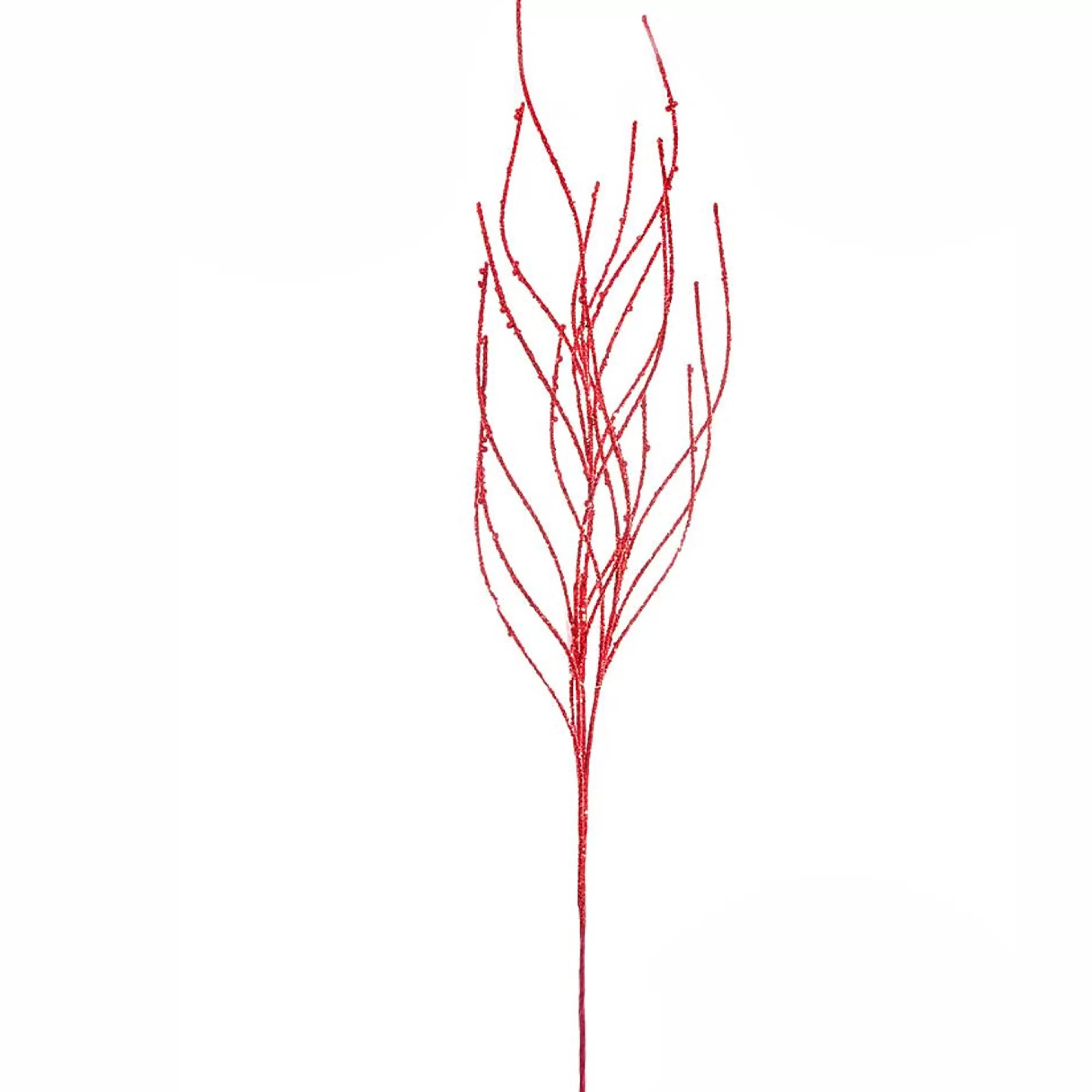 * Festive Sprays | Red Glittered Grass Spray - 85Cm