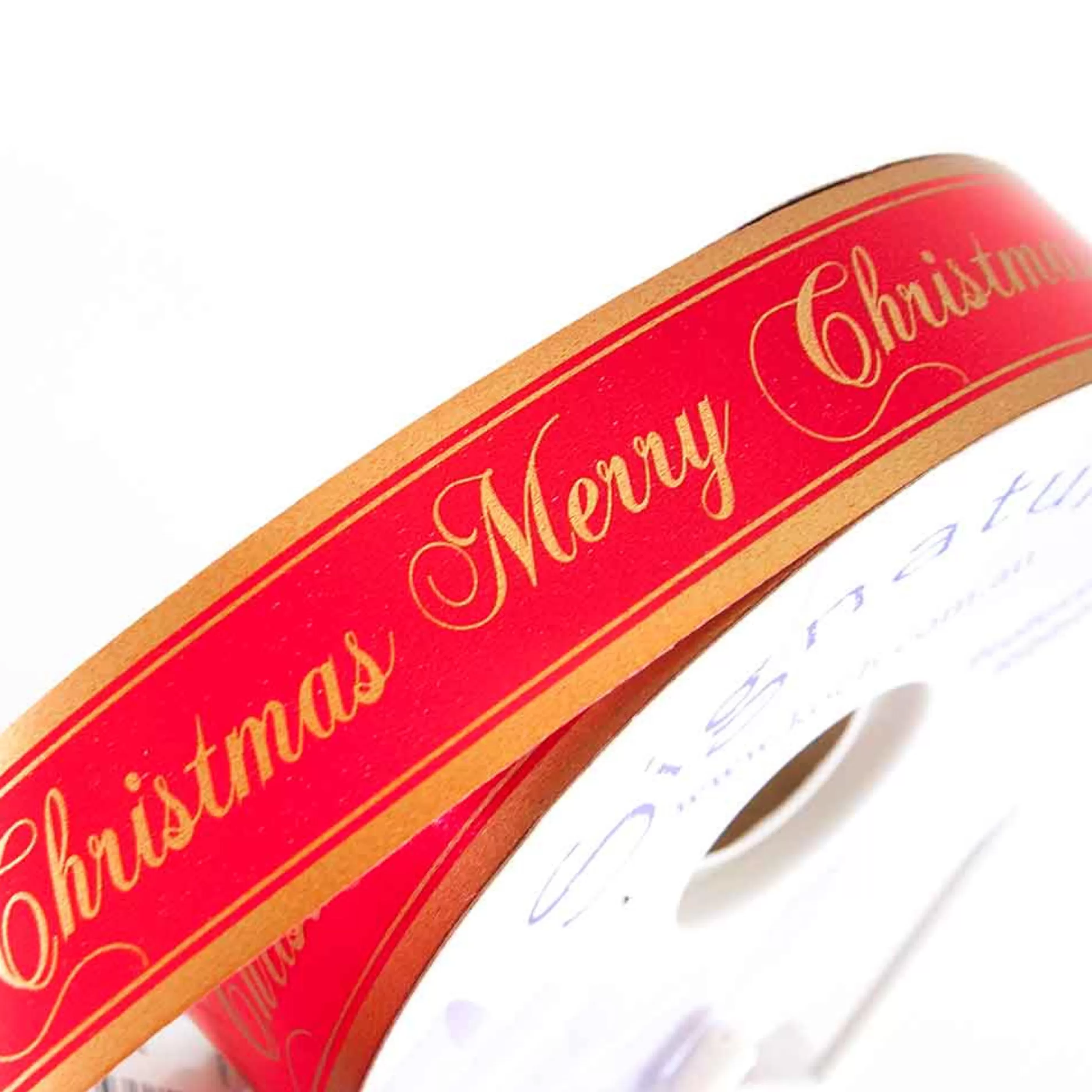 Cheap * Red Gold Satin Merry Christmas Ribbon - 20M