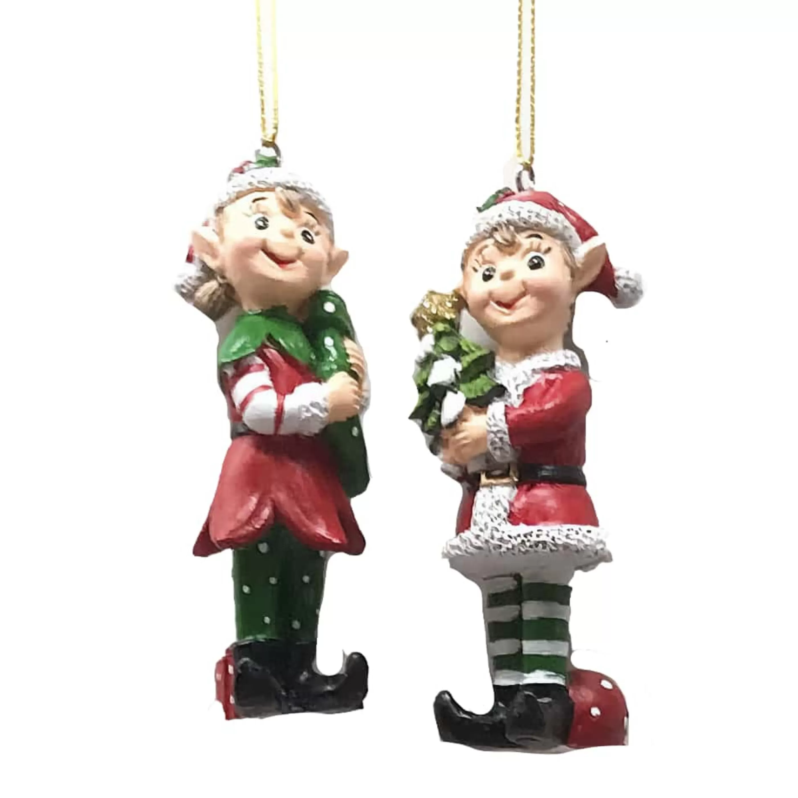 * Hanging Christmas Ornaments | Red Green Elf Ornament (2 Styles) - 10Cm