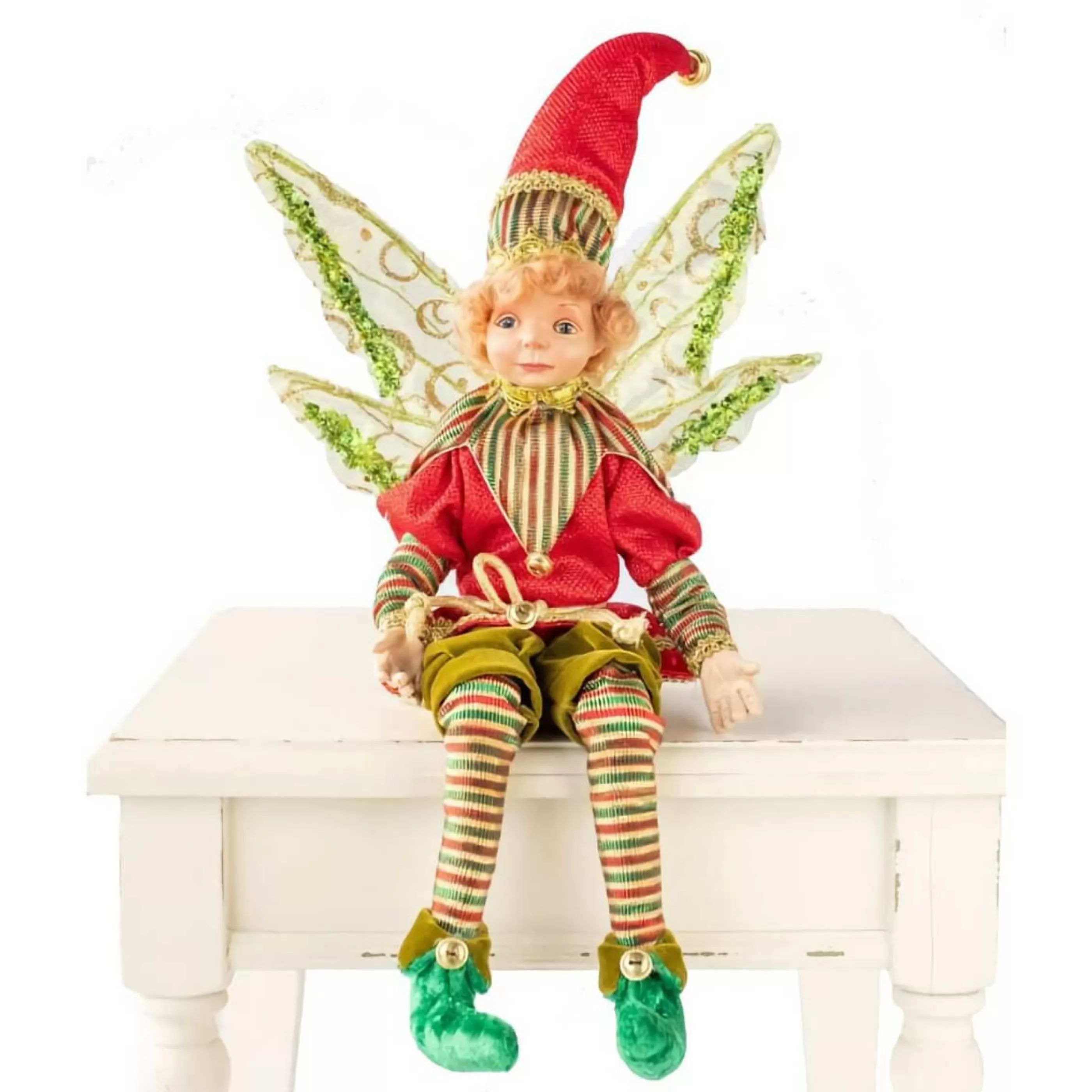 * Table Top Decorations | Red Green Glo Fairy With Led - 42.5Cm