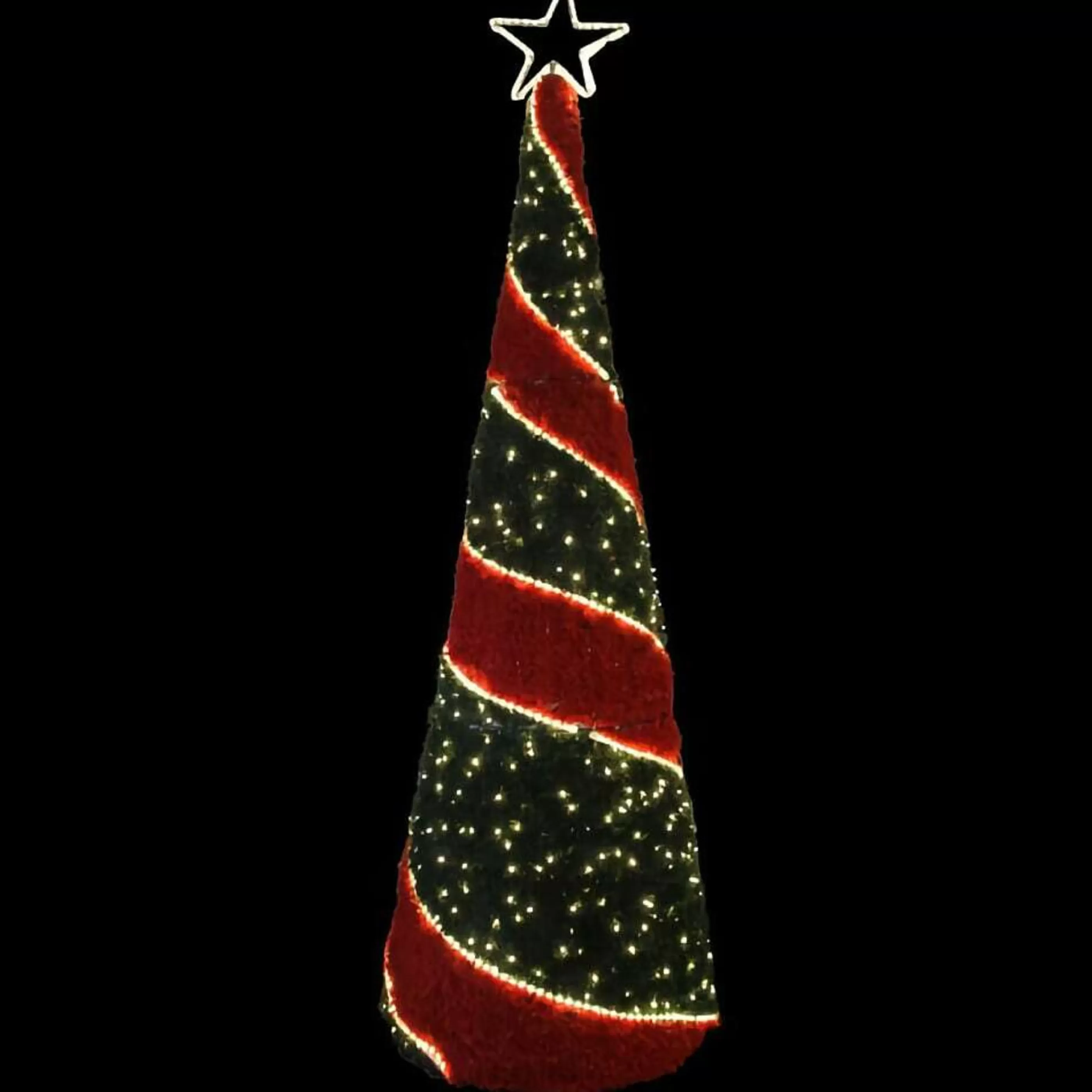 Best * Red Green Light Up Christmas Cone Tree - 300Cm